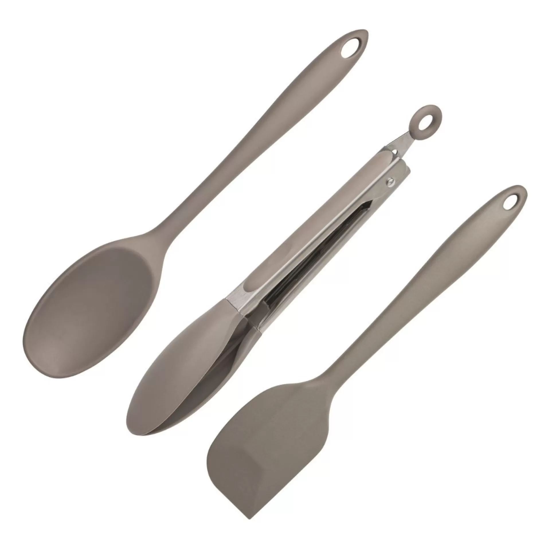 Kitchen Utensils & Accessories>Meadows and Byrne 3-Piece Silicone Utensil Set Grey