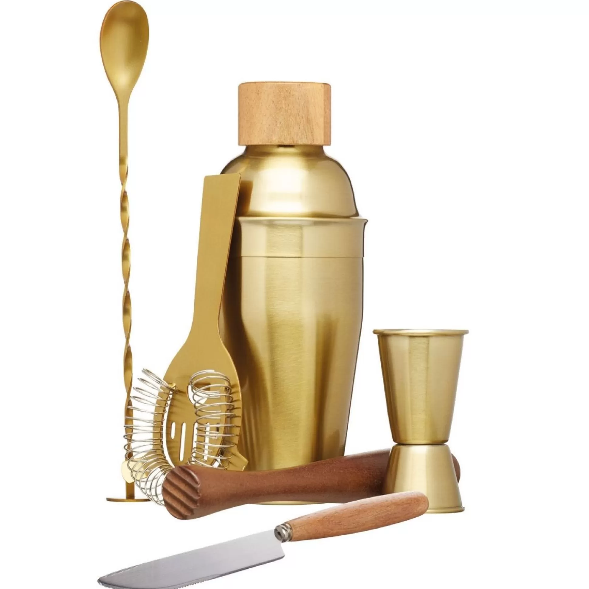 Bar Accessories>Meadows and Byrne 6 Piece Cocktail Set - Gold