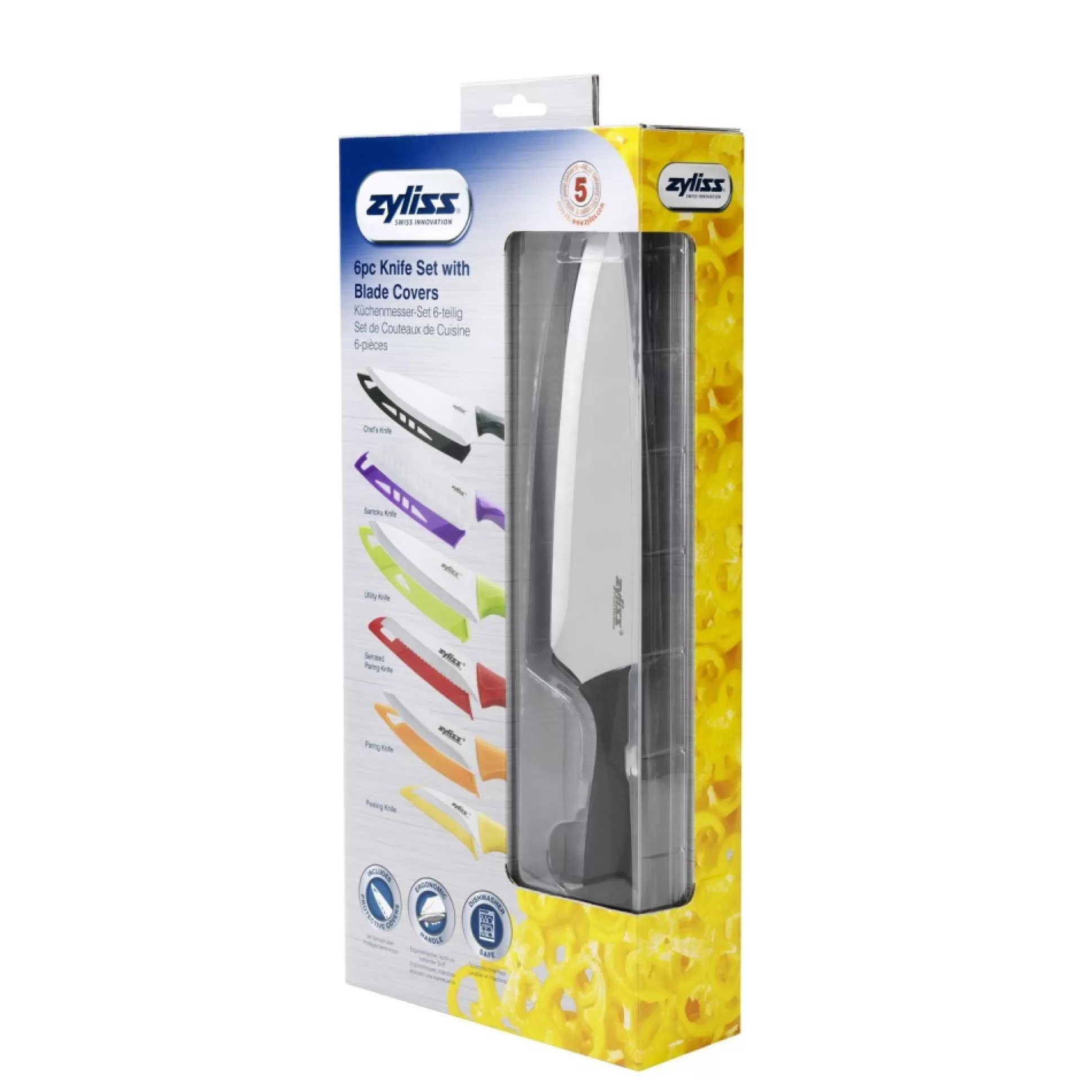 Knives&Knife Blocks>Meadows and Byrne 6 Piece Knife Set With Covers