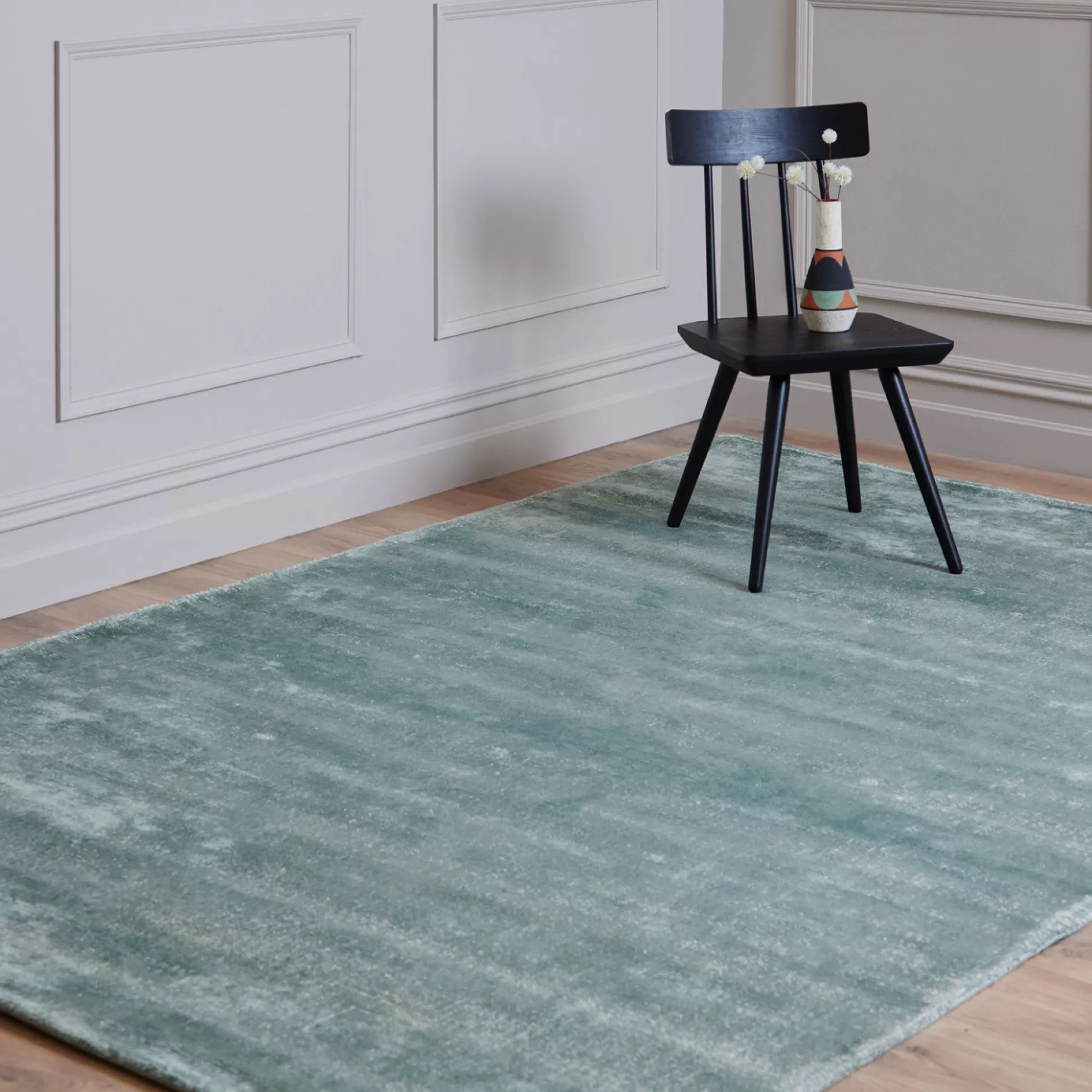 Rugs & Door Mats>Meadows and Byrne Acron Rug - Mint Teal / Natural