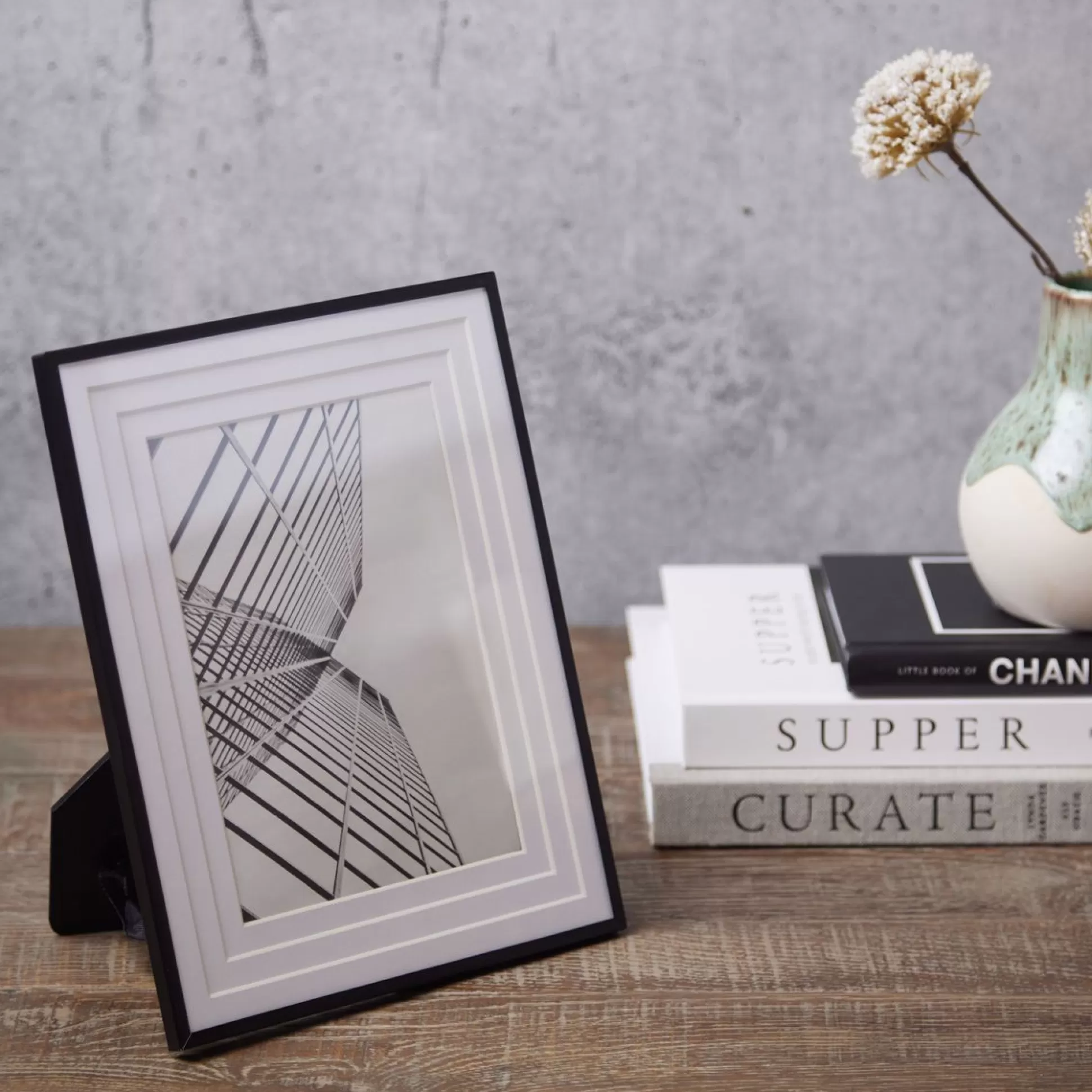 Wall Art & Picture Frames>Meadows and Byrne Anders Mixed Mat Frame Black