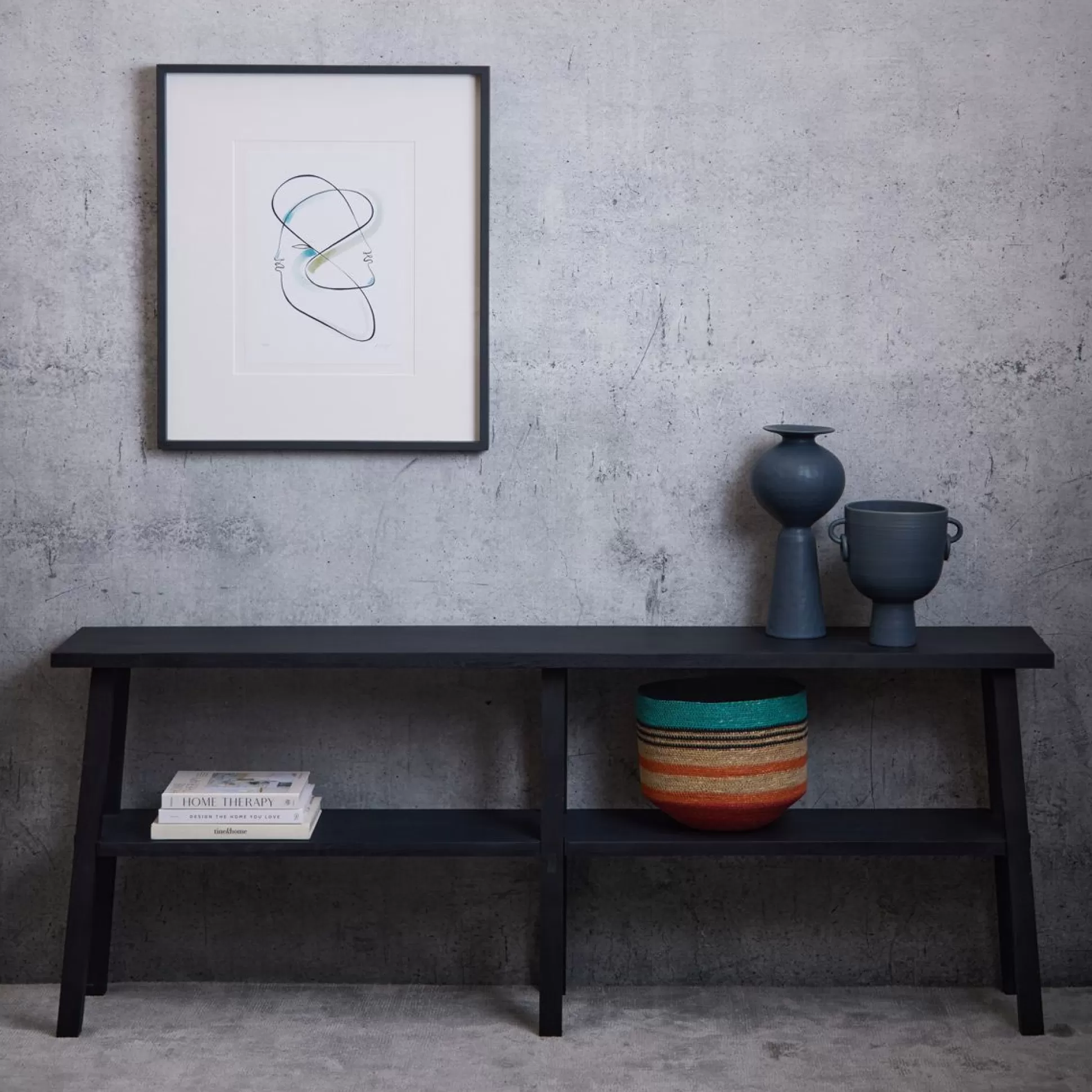 - Console Tables>Meadows and Byrne Anderson Double Ebony Console Table