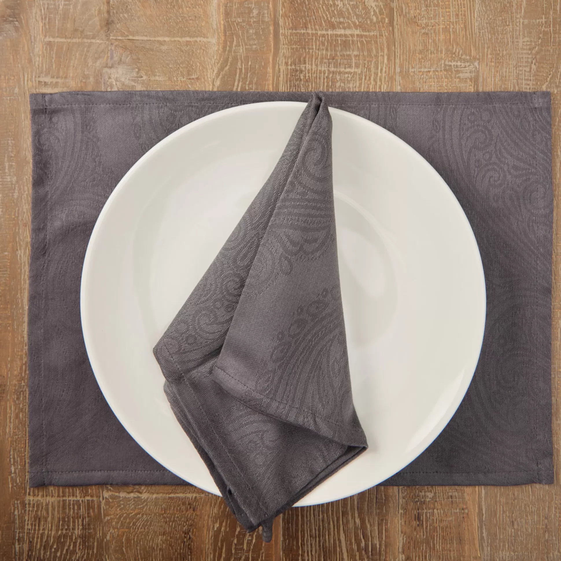 Table Linen>Meadows and Byrne Anthracite Jacquard Napkin - Set Of 6