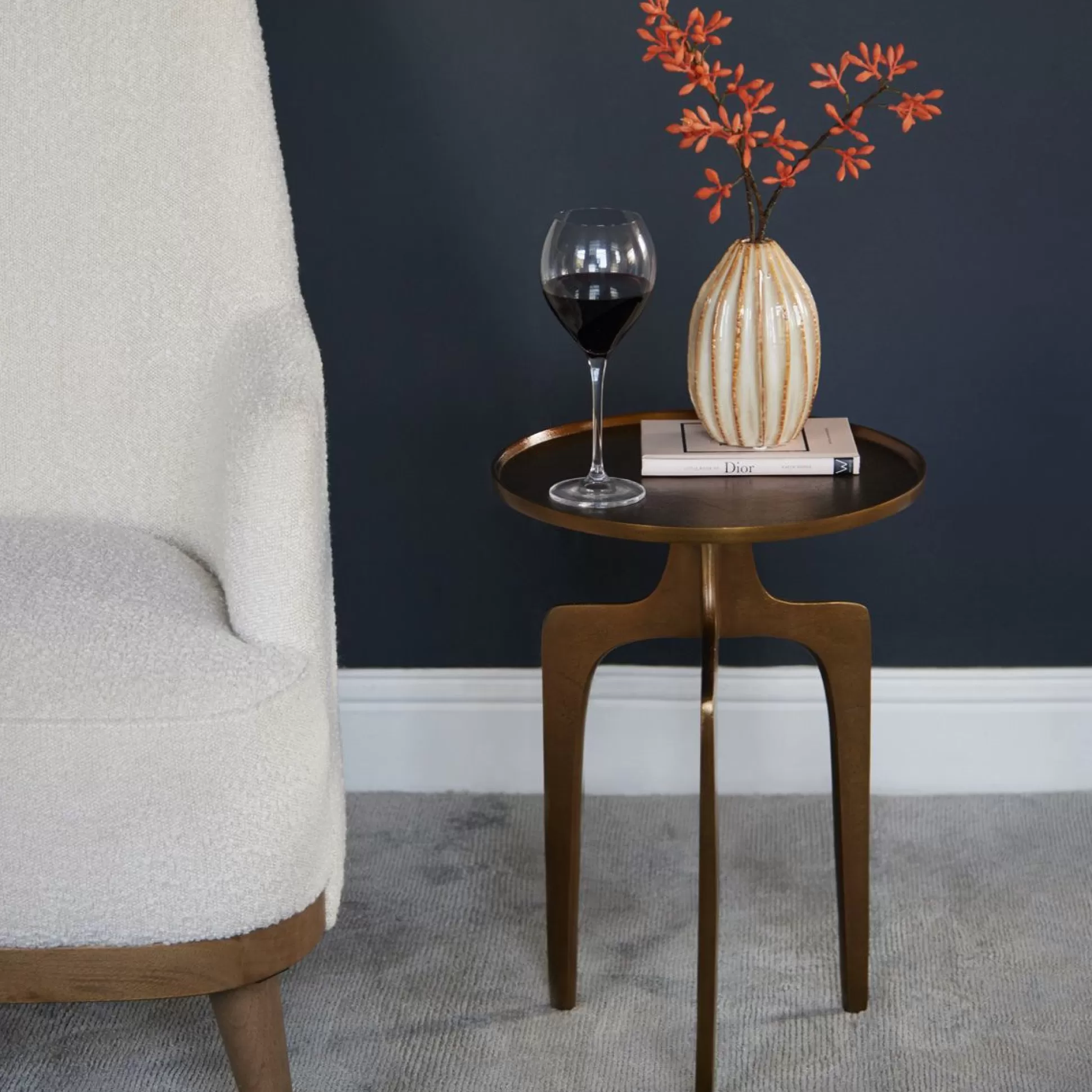 - Side Tables>Meadows and Byrne Antique Brass Tripod Side Table