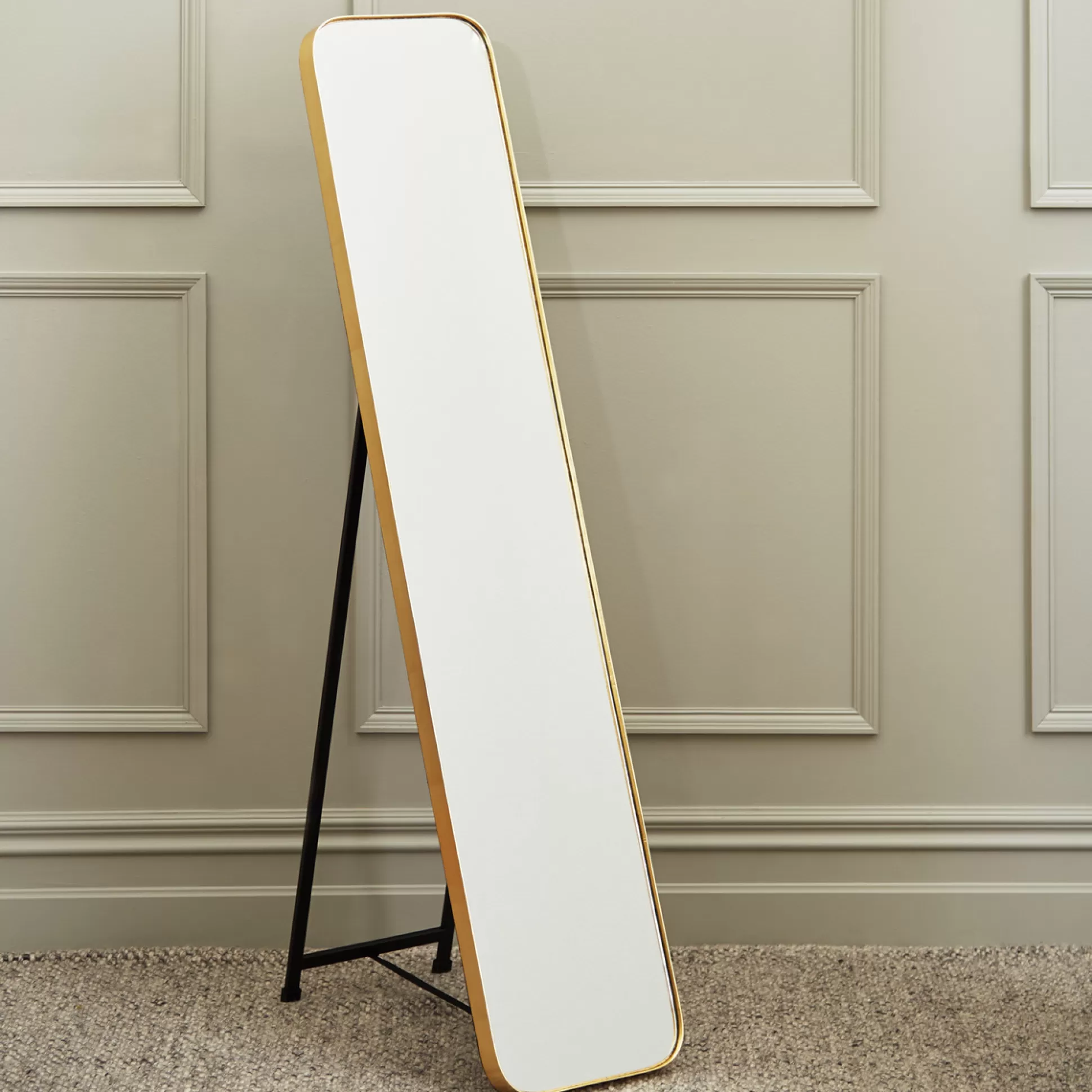 Mirrors>Meadows and Byrne Arden Free-Standing Floor Length Mirror - Gold