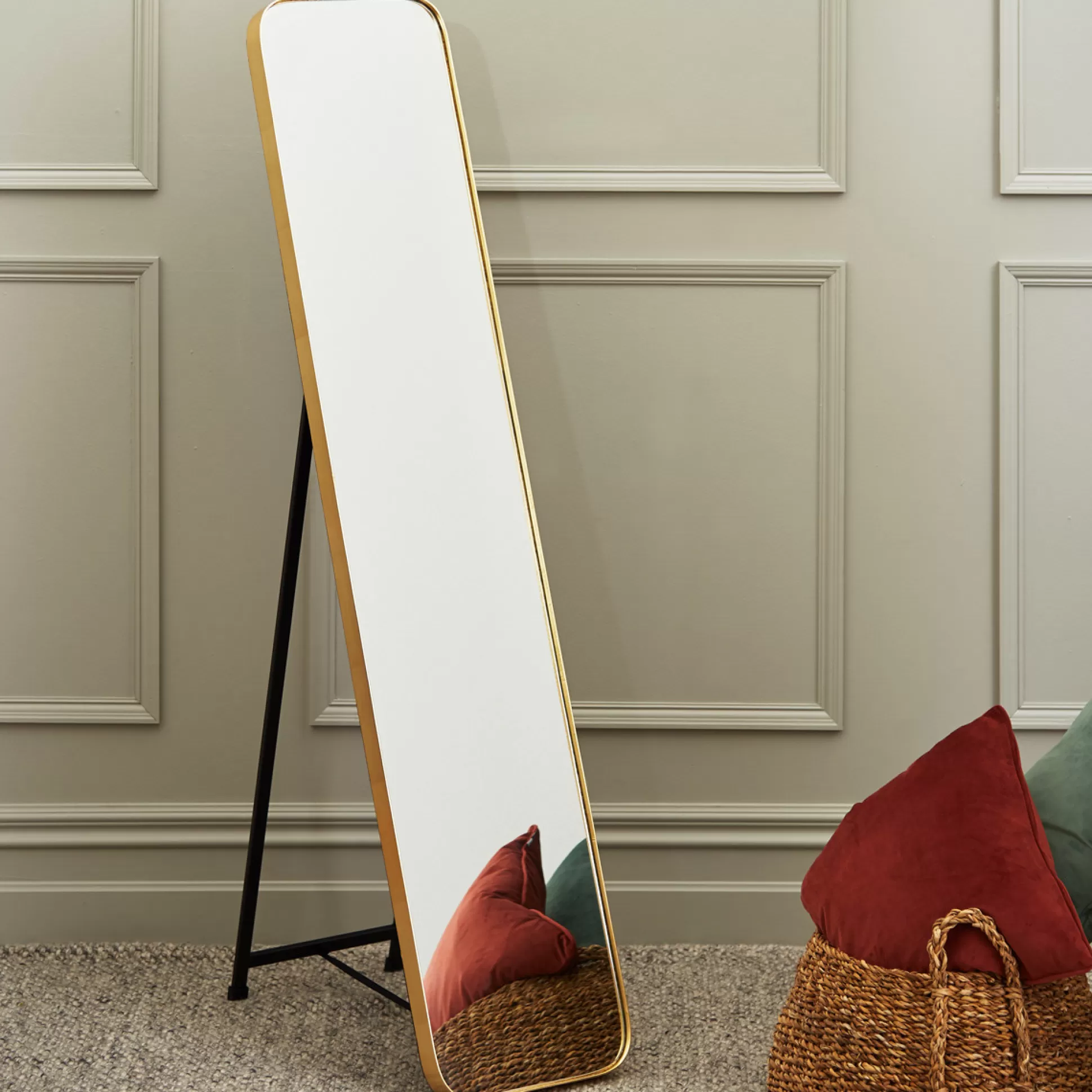 Mirrors>Meadows and Byrne Arden Free-Standing Floor Length Mirror - Gold