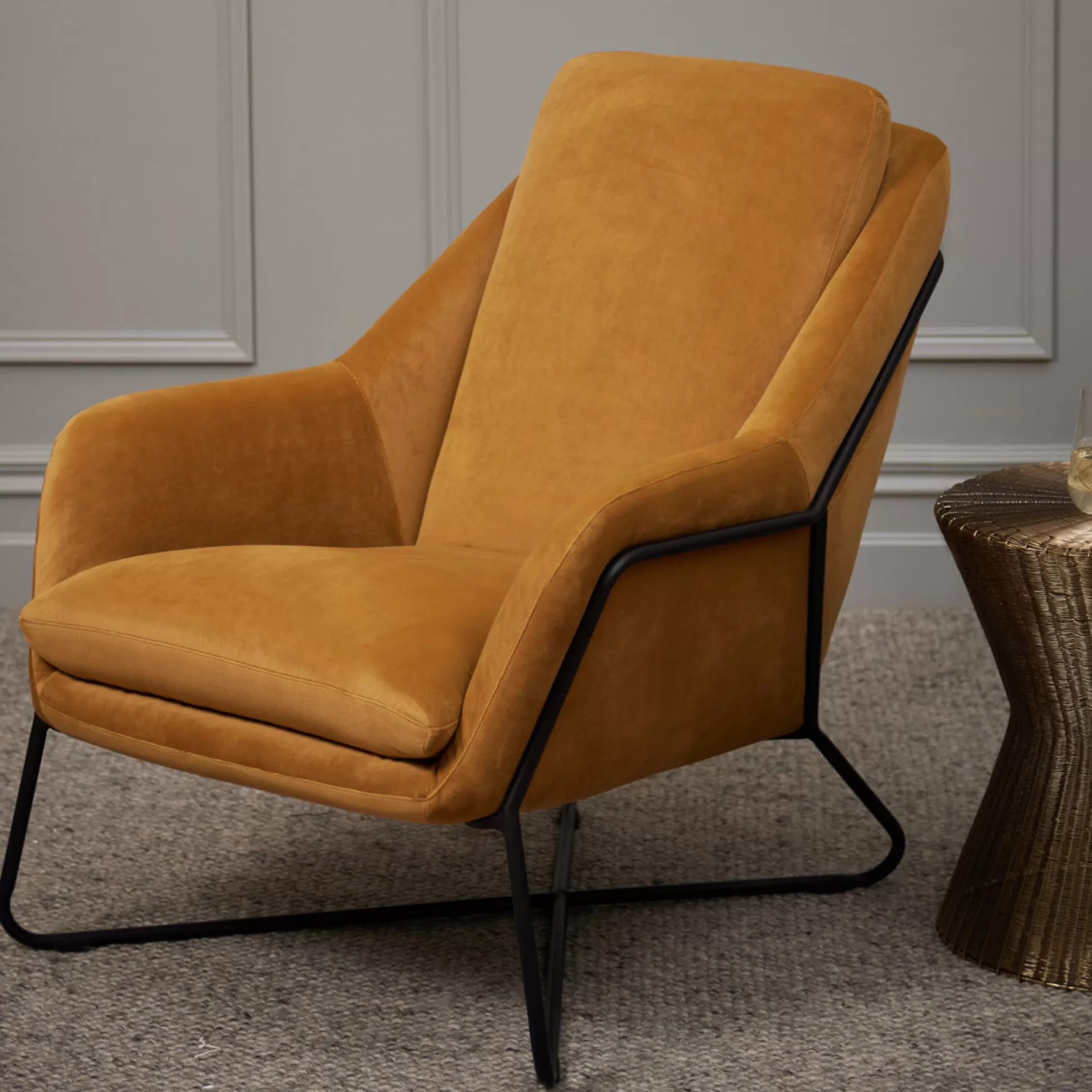 Armchairs>Meadows and Byrne Arlo Ochre Lounge Chair