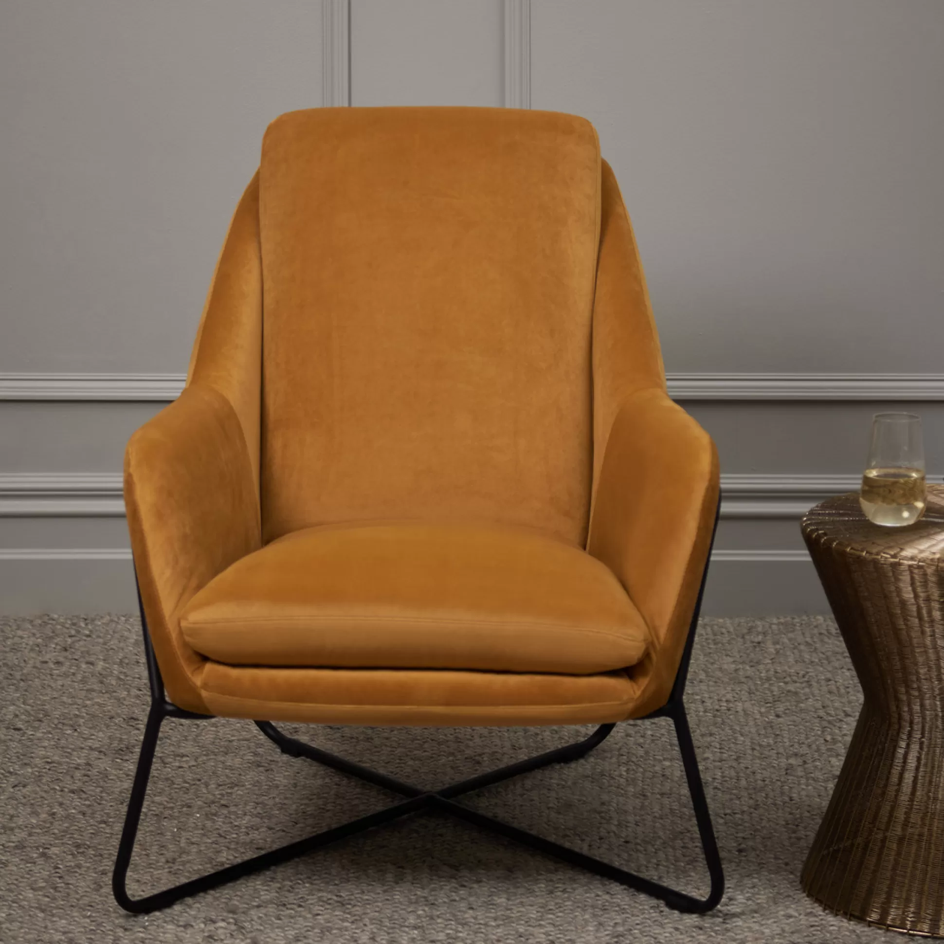 Armchairs>Meadows and Byrne Arlo Ochre Lounge Chair