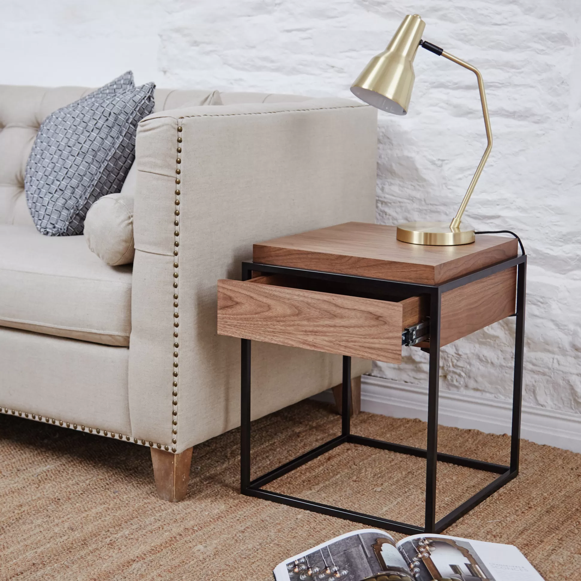 - Side Tables>Meadows and Byrne Ashabi Walnut Side Table