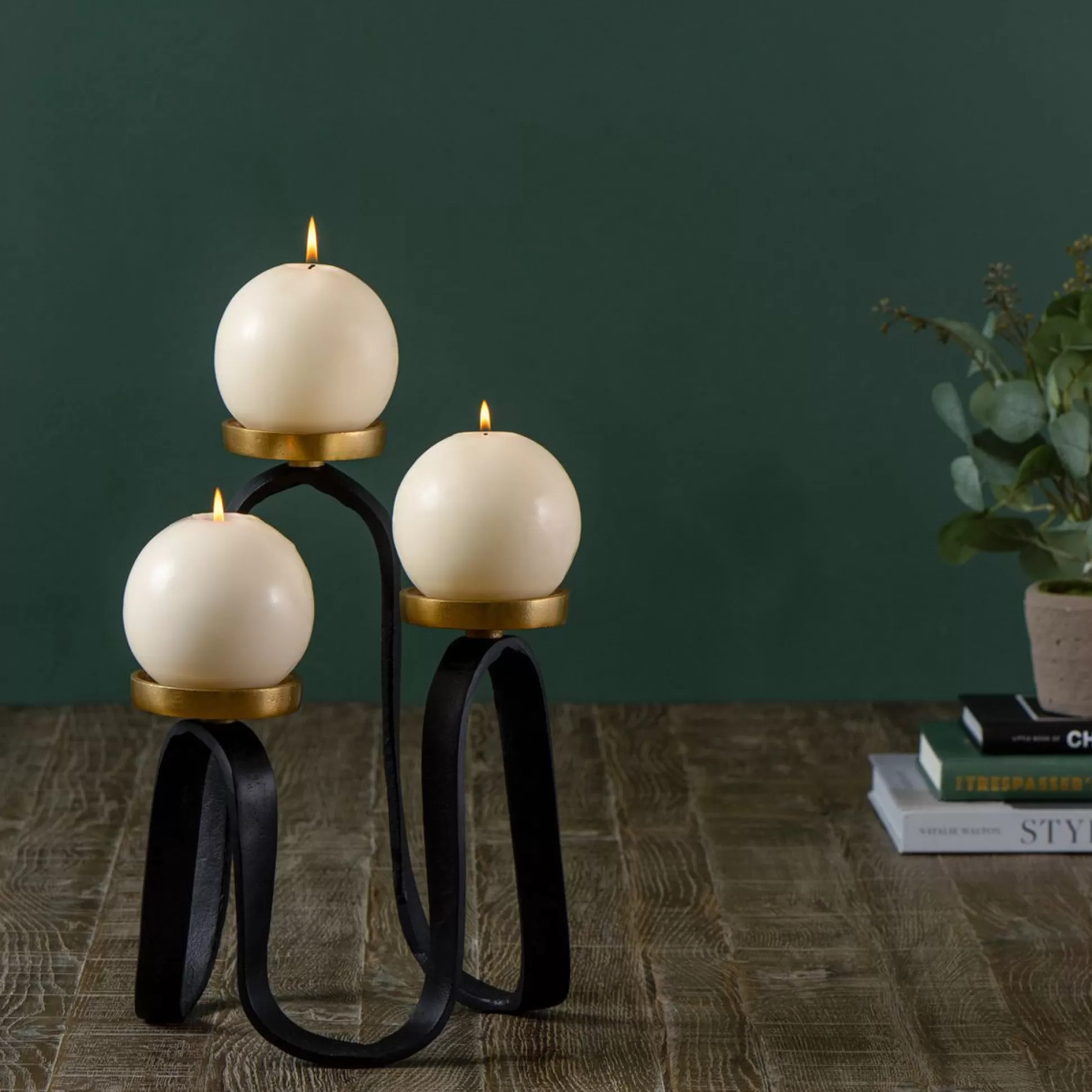 Candle Holders>Meadows and Byrne Athena Trio Pillar Holder