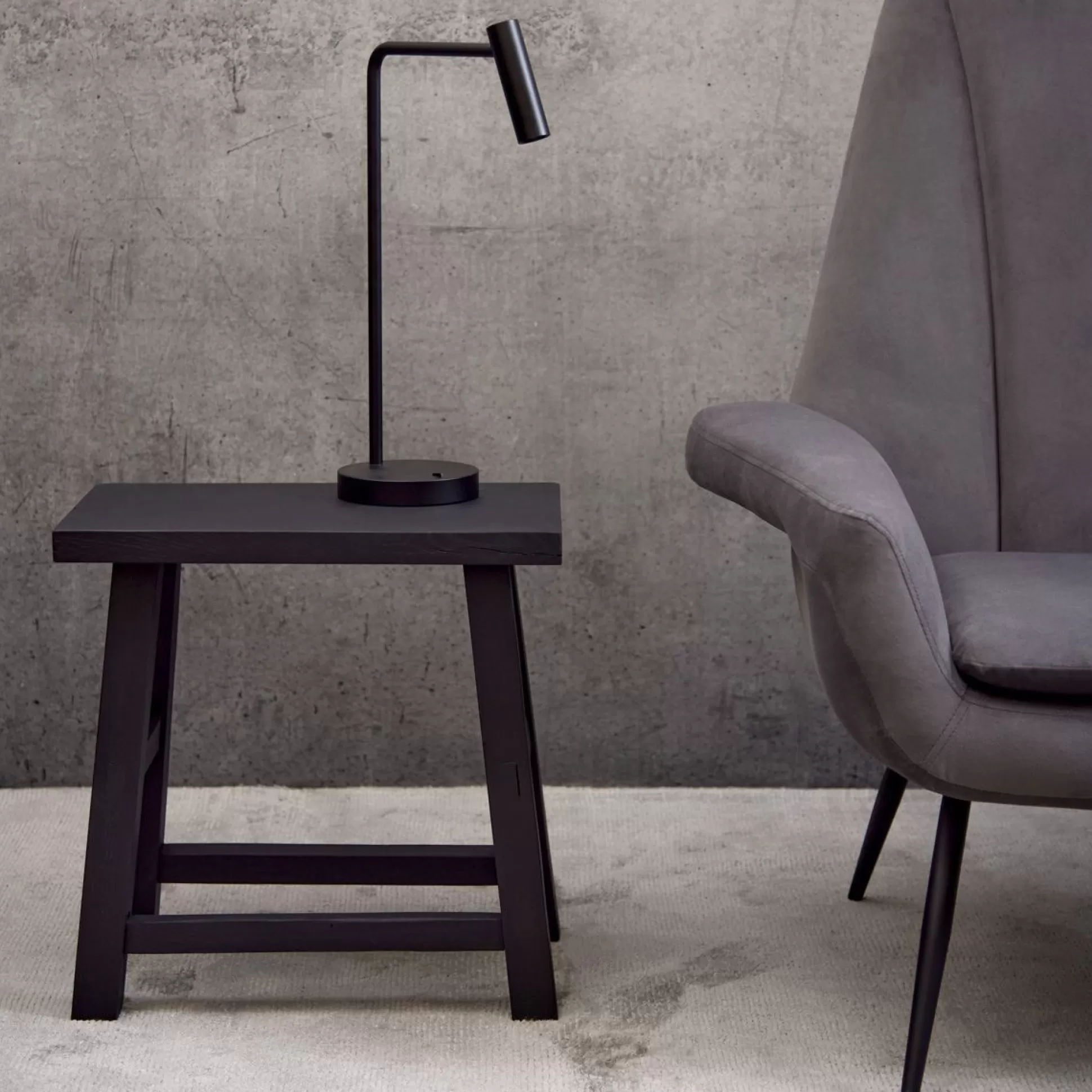Ottomans&Footstools>Meadows and Byrne Ava Ebony Stool