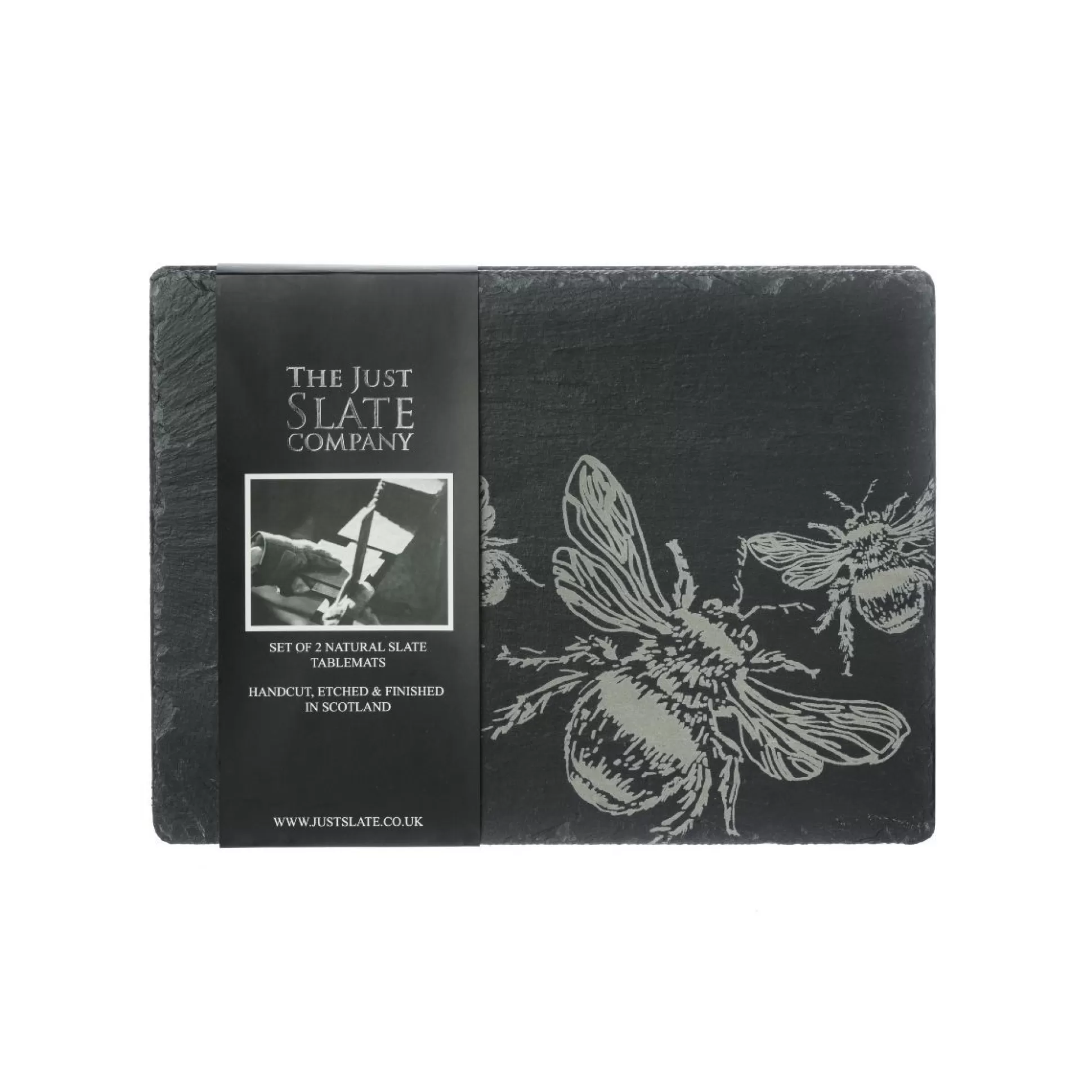 Table Linen>Meadows and Byrne Bee Slate Placemats - Set Of 2