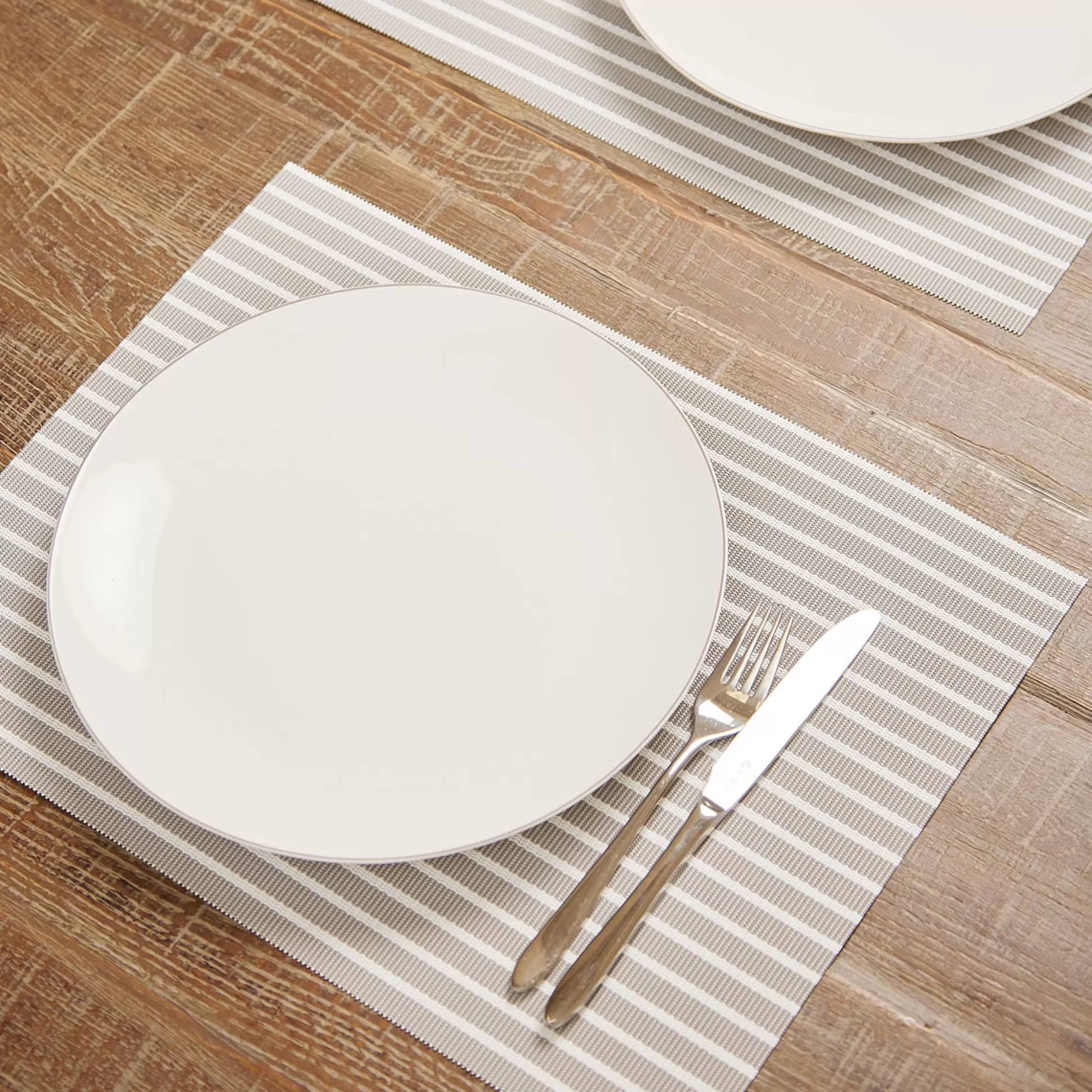 Table Linen>Meadows and Byrne Beige Stripe Placemat - Set Of 6