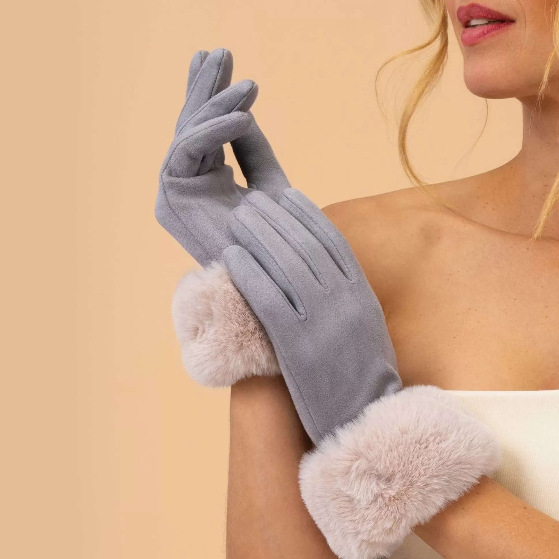 Hats, Scarves, Gloves>Meadows and Byrne Bettina Gloves Mist