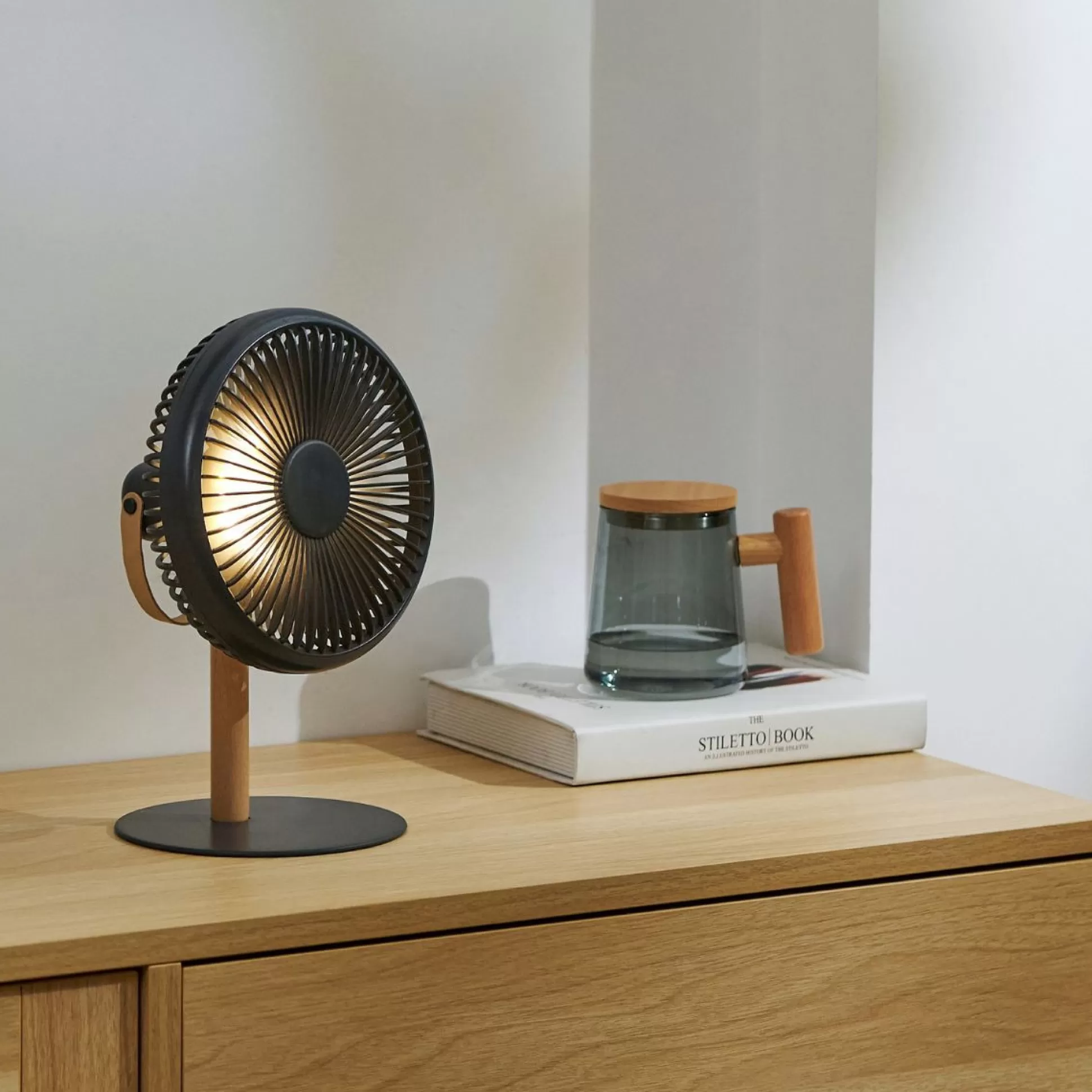 Decoration & Home Accessories>Meadows and Byrne Beyond Detachable Desk Fan/Light - Grey