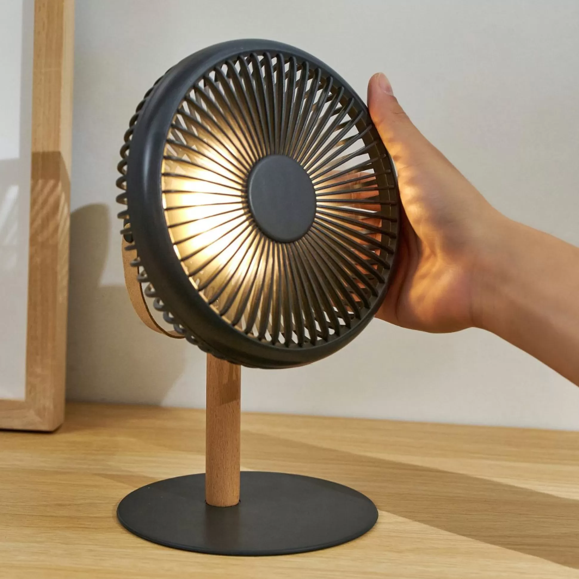 Decoration & Home Accessories>Meadows and Byrne Beyond Detachable Desk Fan/Light - Grey