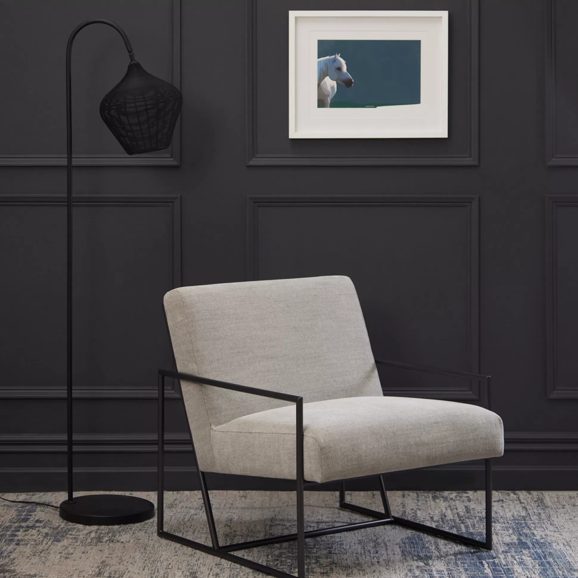 Armchairs>Meadows and Byrne Billy Metal Chair - Grey