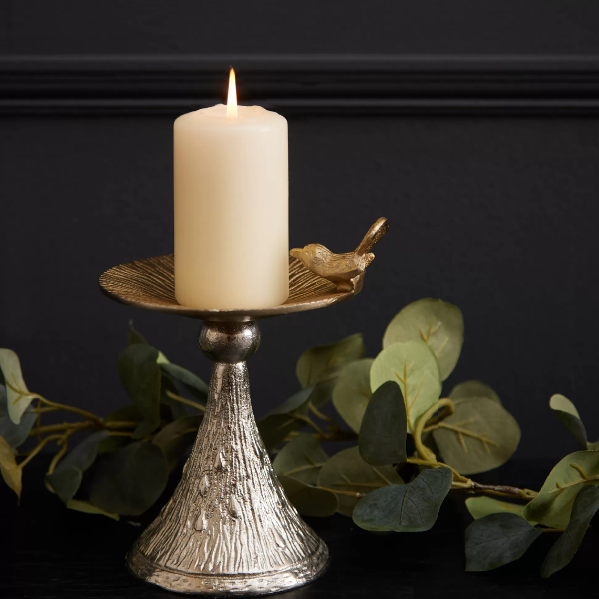 Candle Holders>Meadows and Byrne Bird Pillar Candle Holder - Small