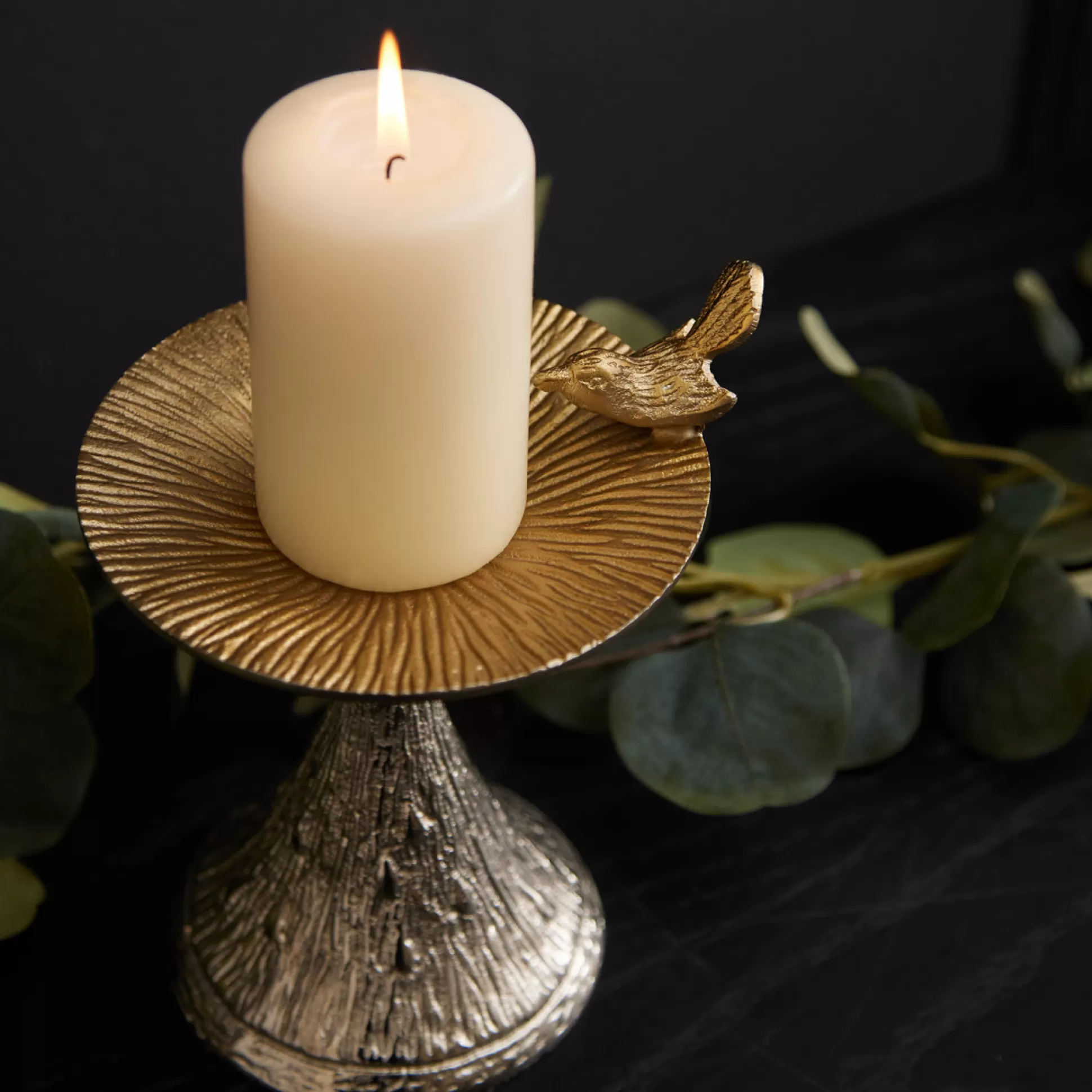 Candle Holders>Meadows and Byrne Bird Pillar Candle Holder - Small