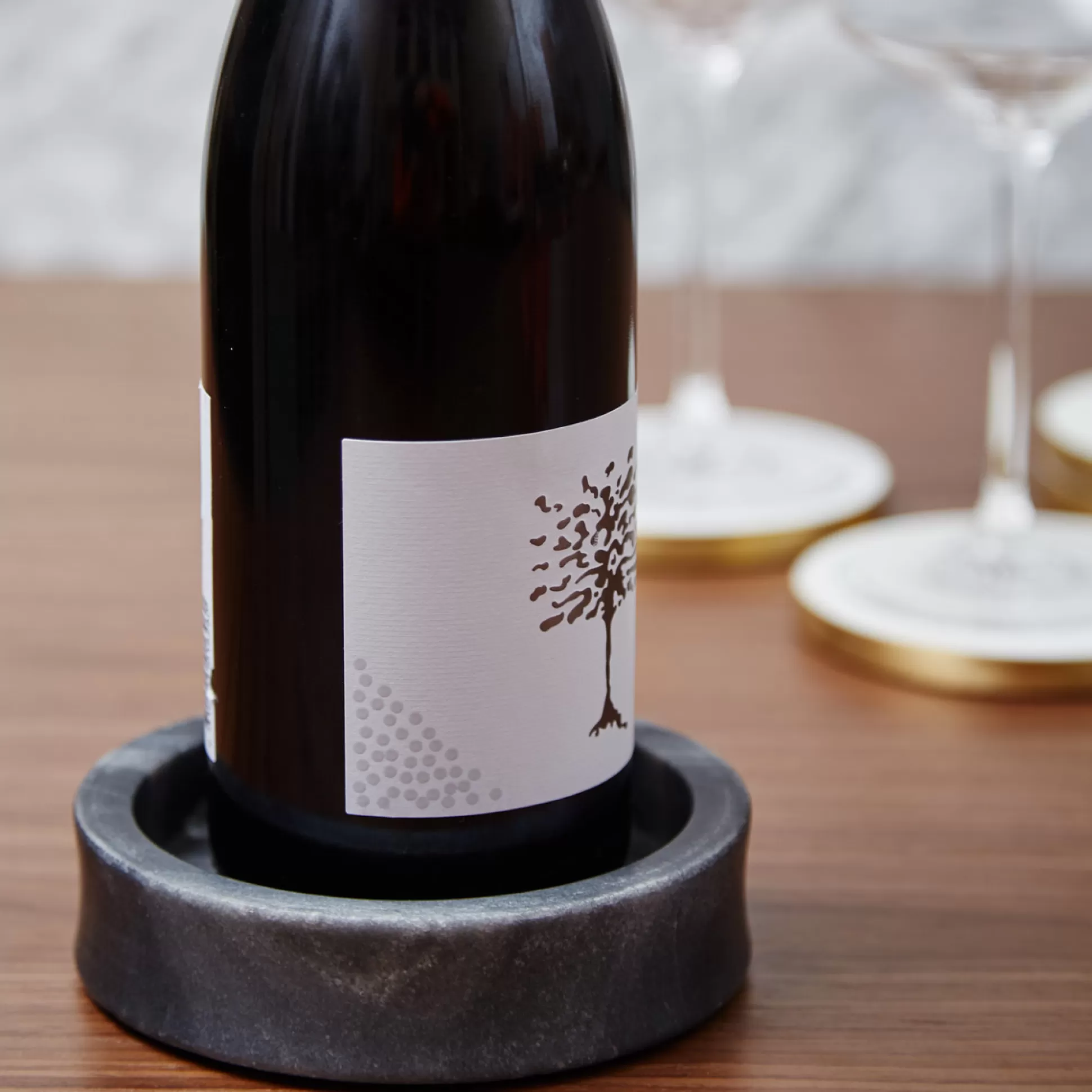 Bar Accessories>Meadows and Byrne Black Marble Wine Coaster