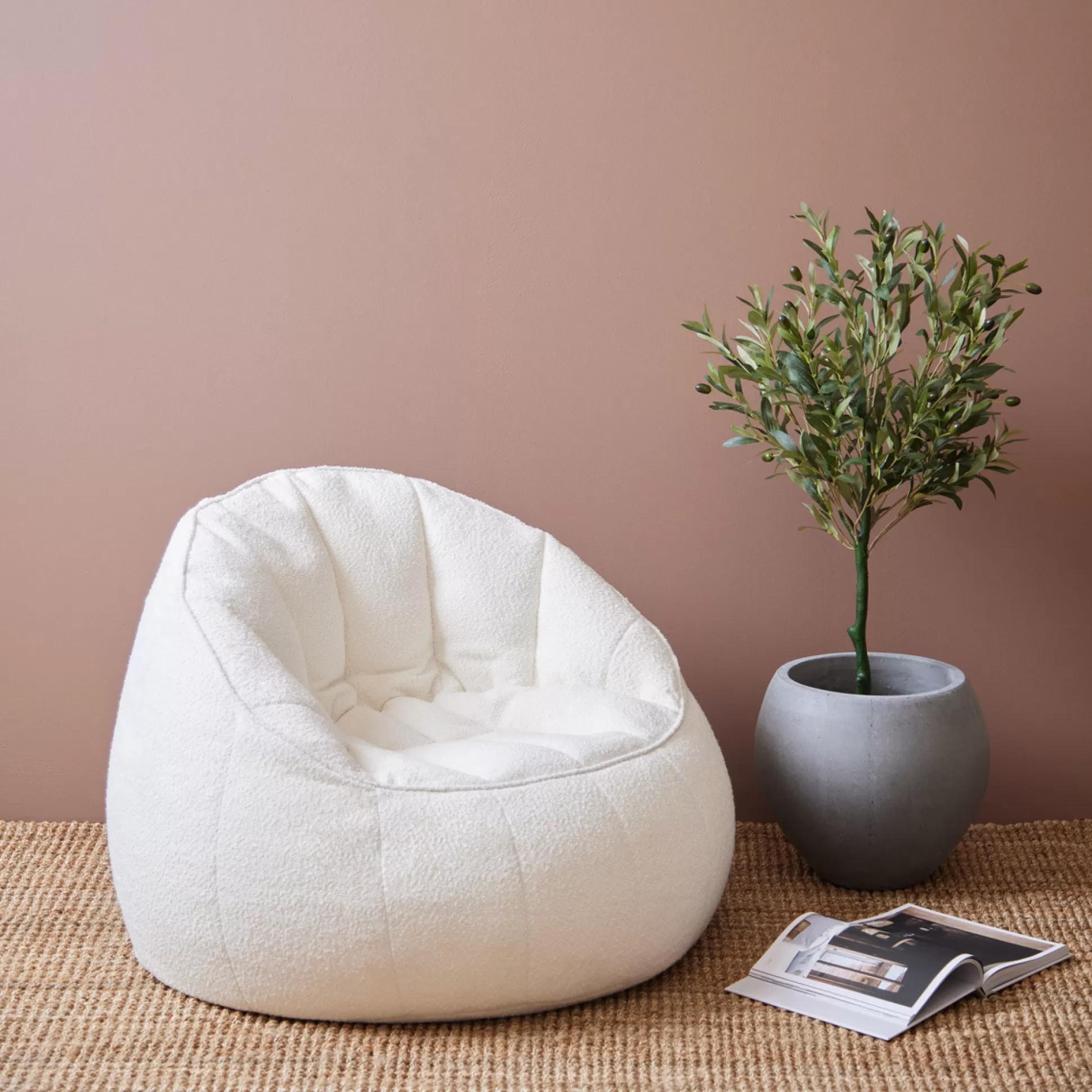 Ottomans&Footstools>Meadows and Byrne Boucle Chair - Cream