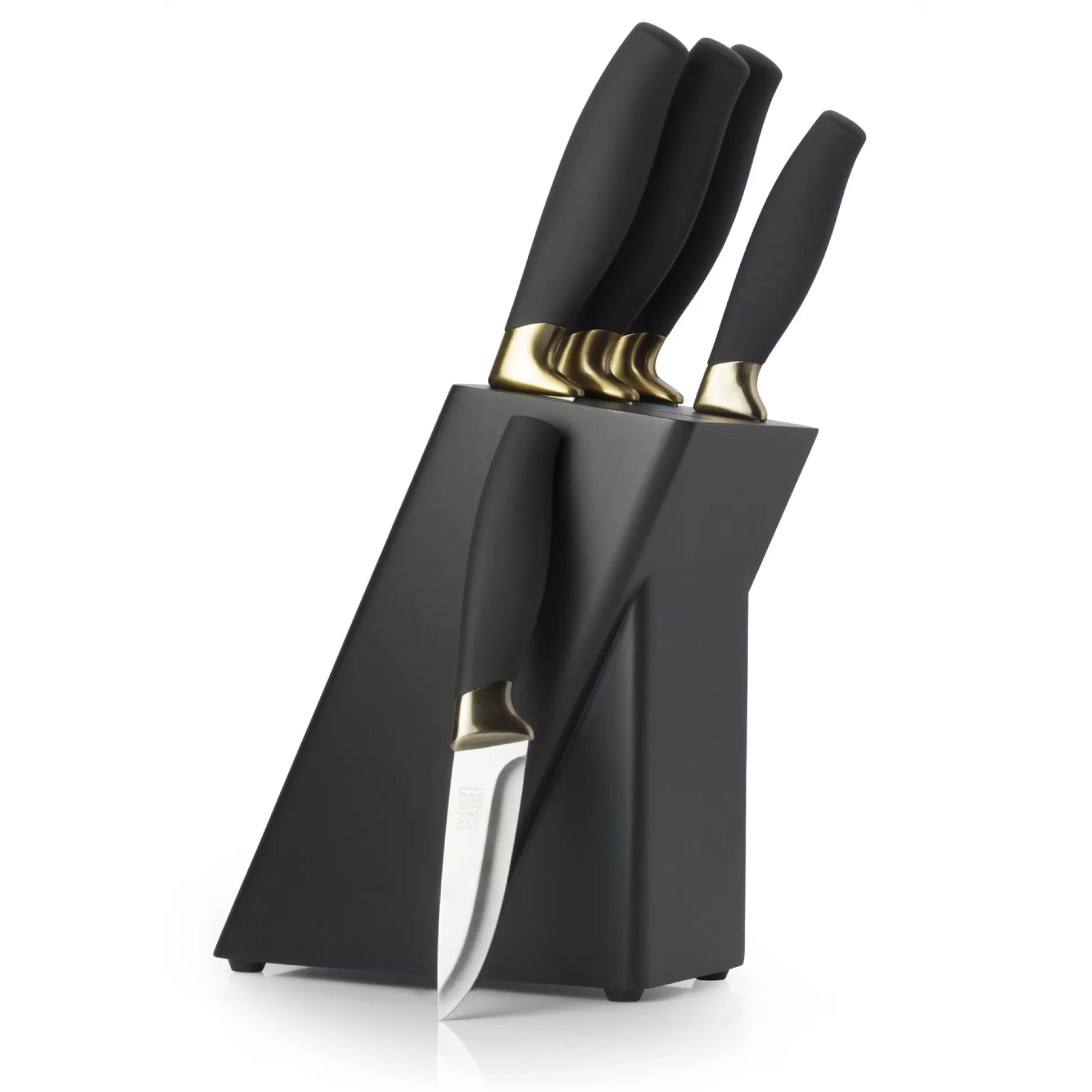 Knives&Knife Blocks>Meadows and Byrne Brooklyn Brass Knife Block Set