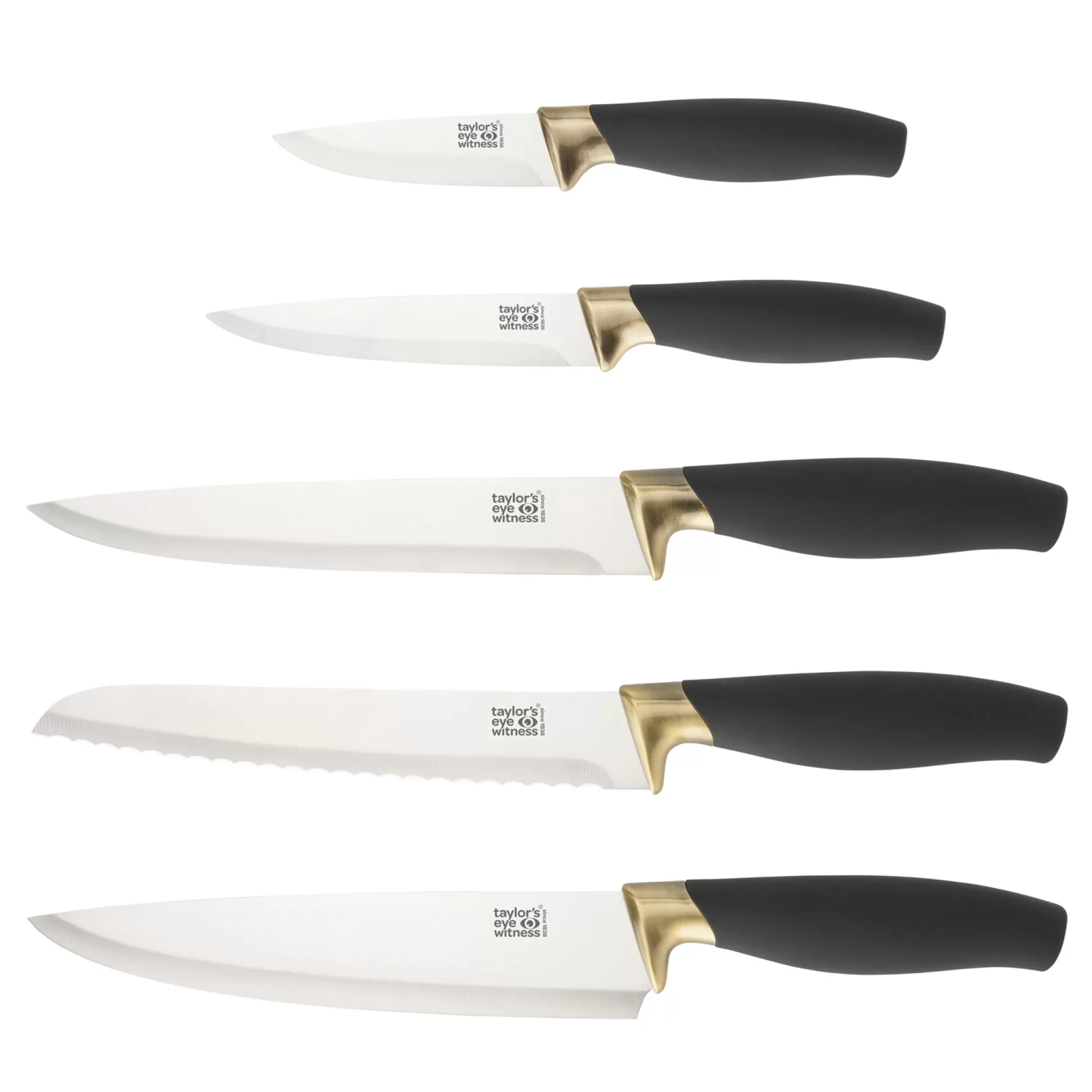 Knives&Knife Blocks>Meadows and Byrne Brooklyn Brass Knife Block Set