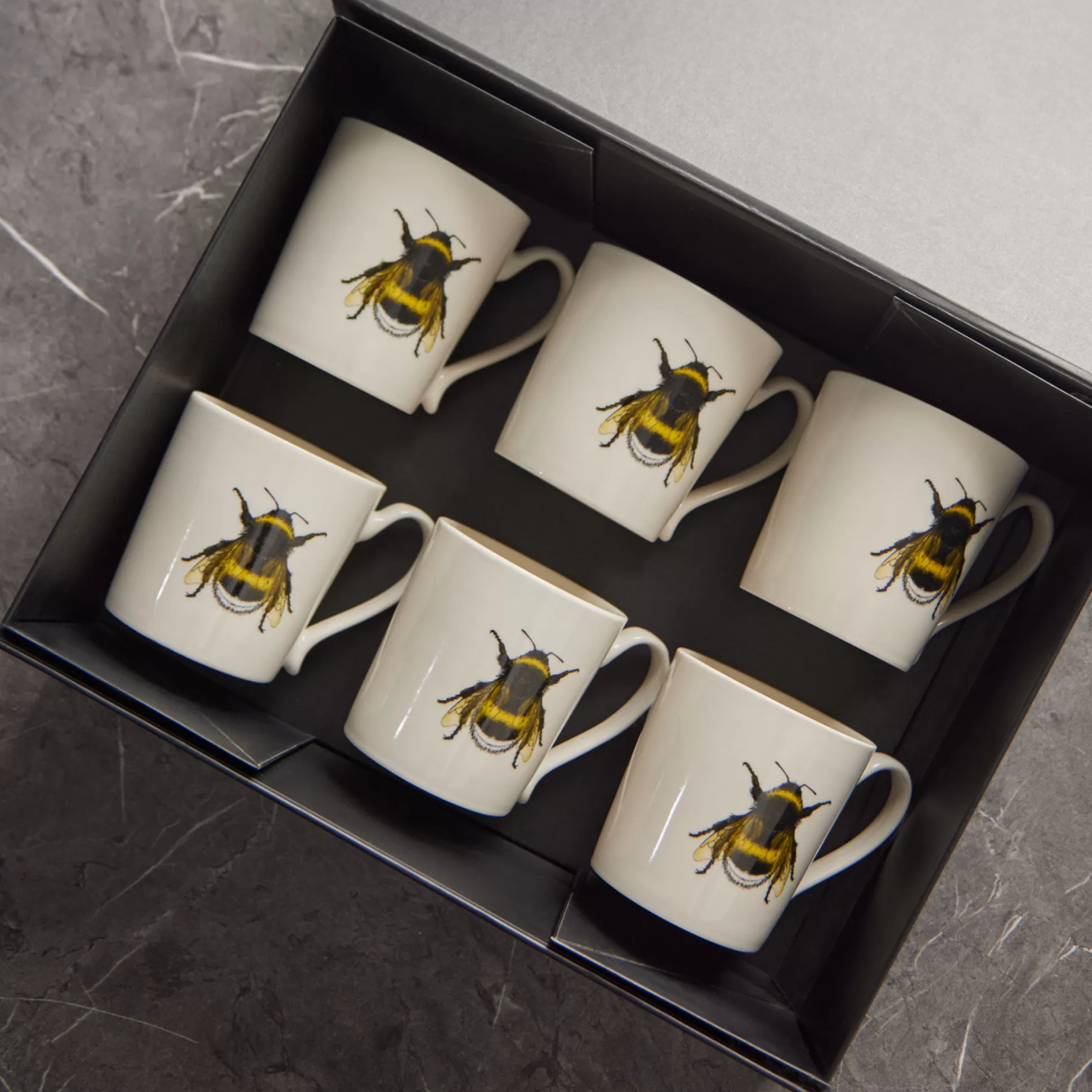 Mugs>Meadows and Byrne Bumblee Mugs In Gift Box - Set Of 6