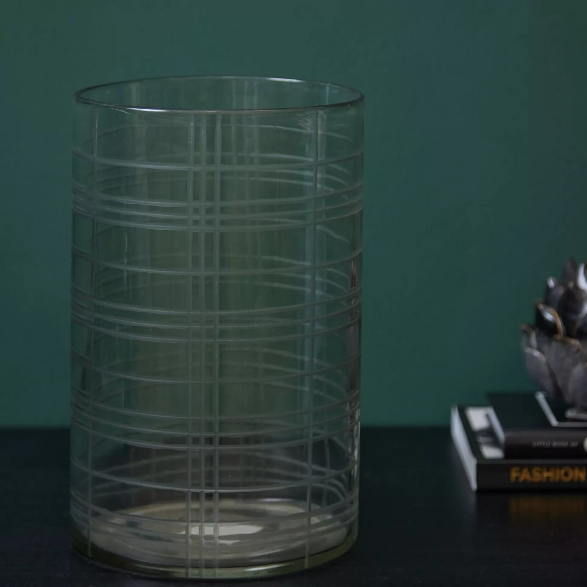 Candle Holders>Meadows and Byrne Burberry Etched Hurricane With Gift Box