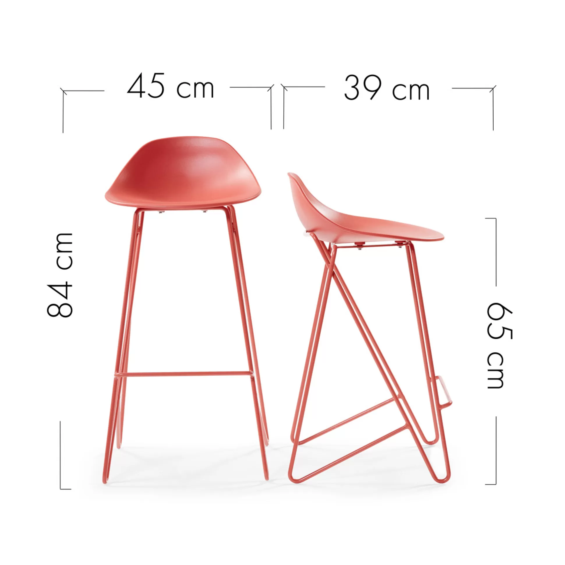 Bar&Counter Stools>Meadows and Byrne Byron Coral Counter Stool - Set Of 2