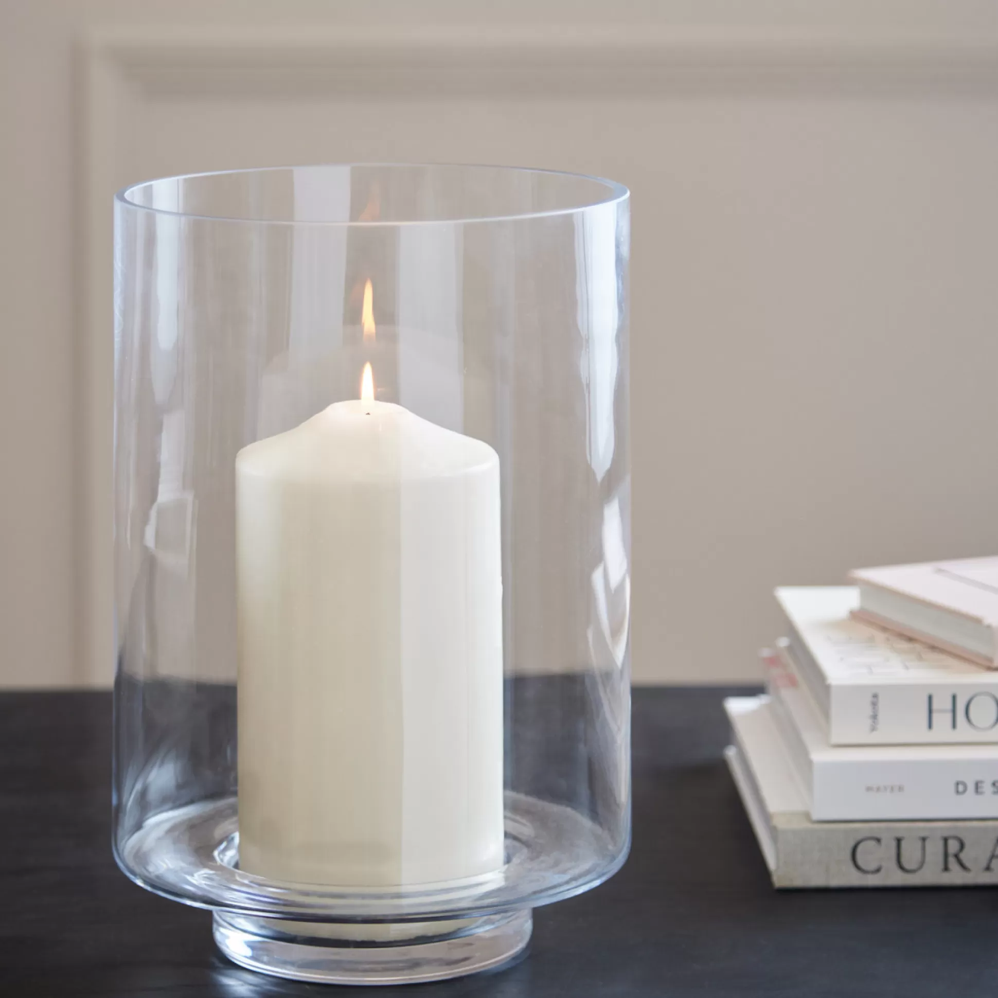 Candle Holders>Meadows and Byrne Calvin Clear Glass Hurricane