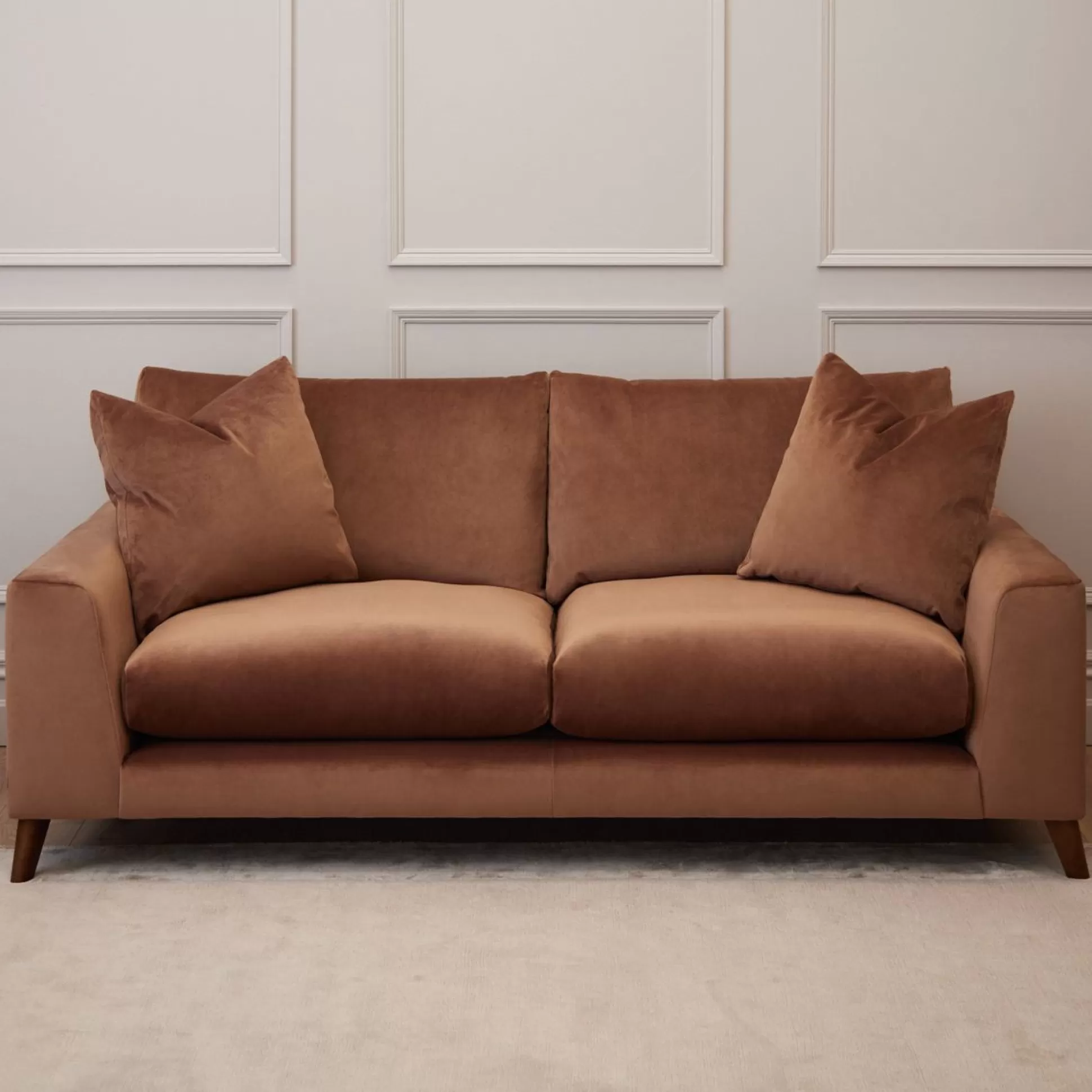 - 3 Seater Sofas>Meadows and Byrne Carter 3 Seater Sofa Camel Velvet