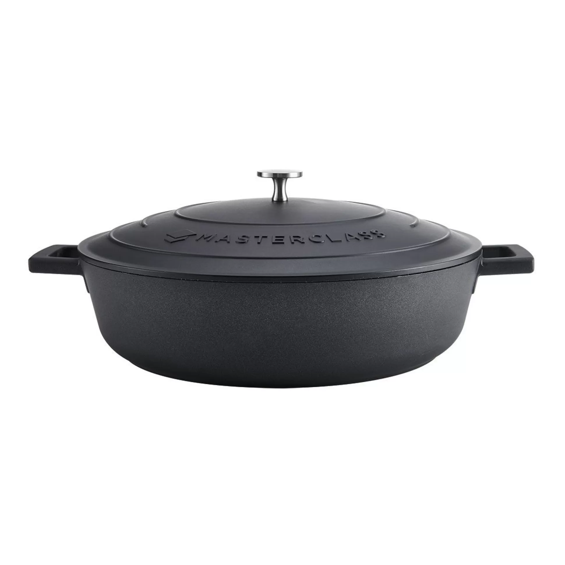 Cookware>Meadows and Byrne Cast Aluminium Shallow Casserole Dish 32Cm - Black