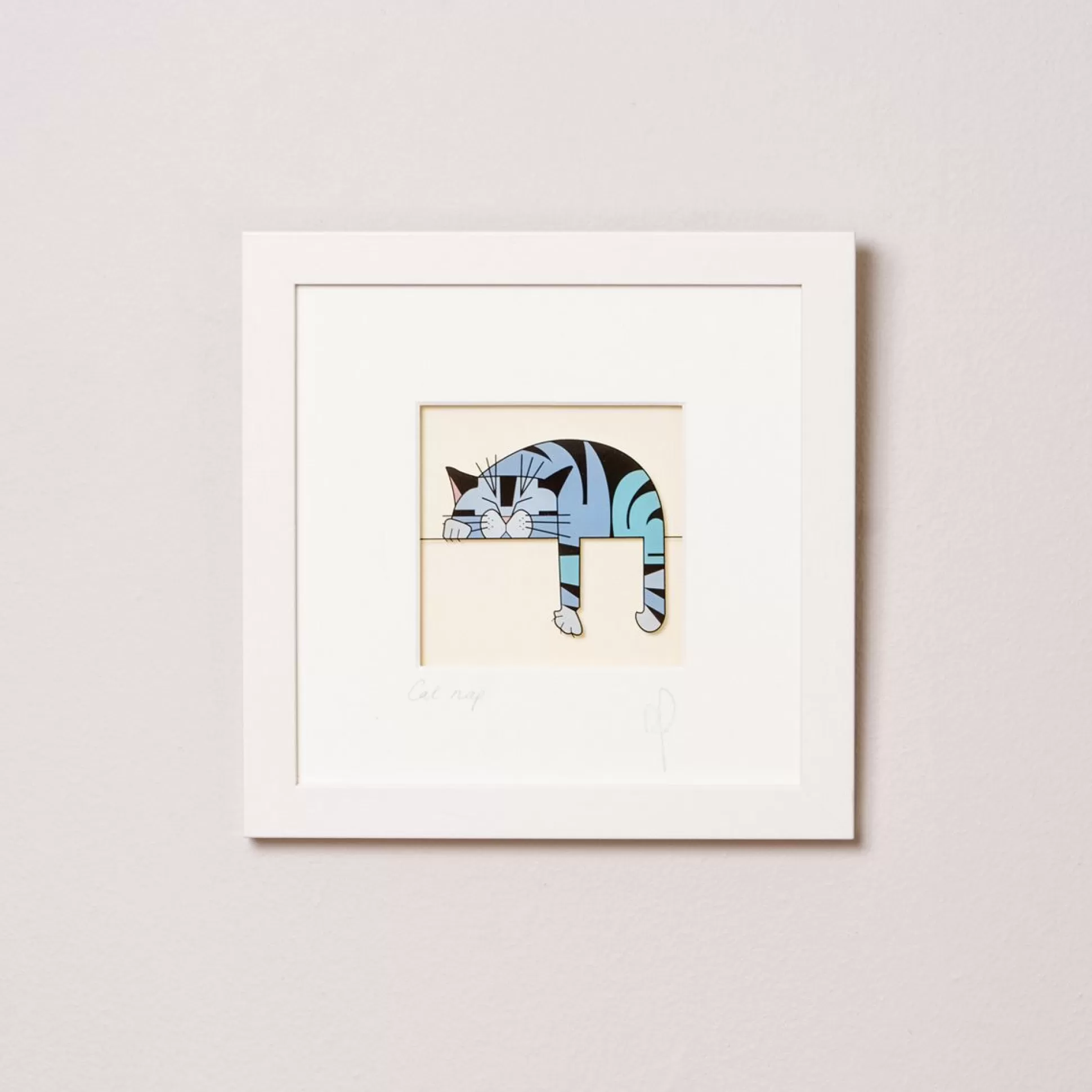 Wall Art & Picture Frames>Meadows and Byrne Cat Nap - Framed Wall Art