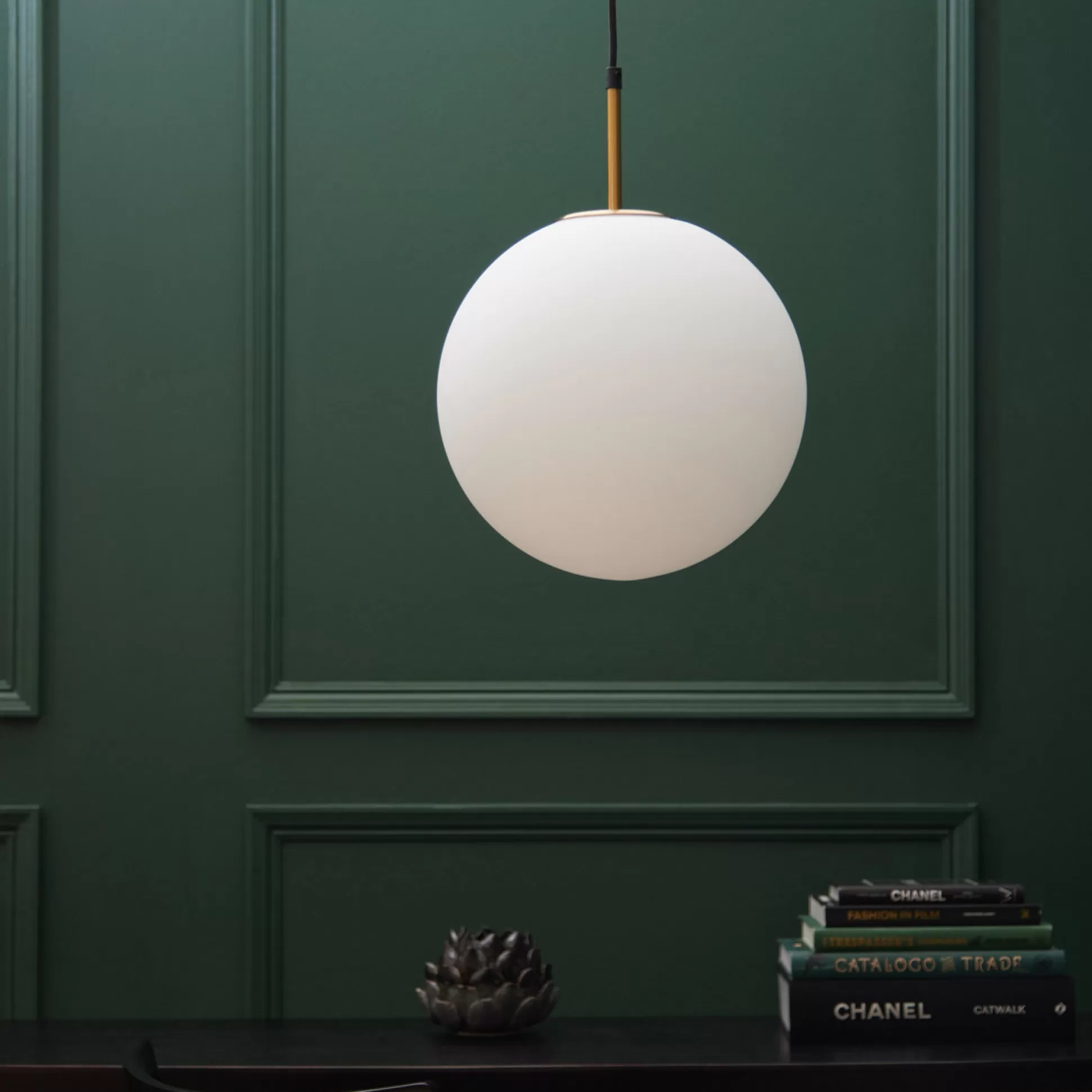 Ceiling & Wall Lights>Meadows and Byrne Celeste Globe Brass Pendant Lamp 30D Cm