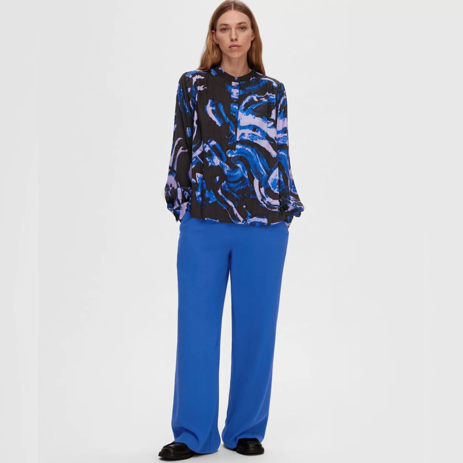 Shirts & Blouses>Meadows and Byrne Cendela Swirl Print Blouse Multicoloured