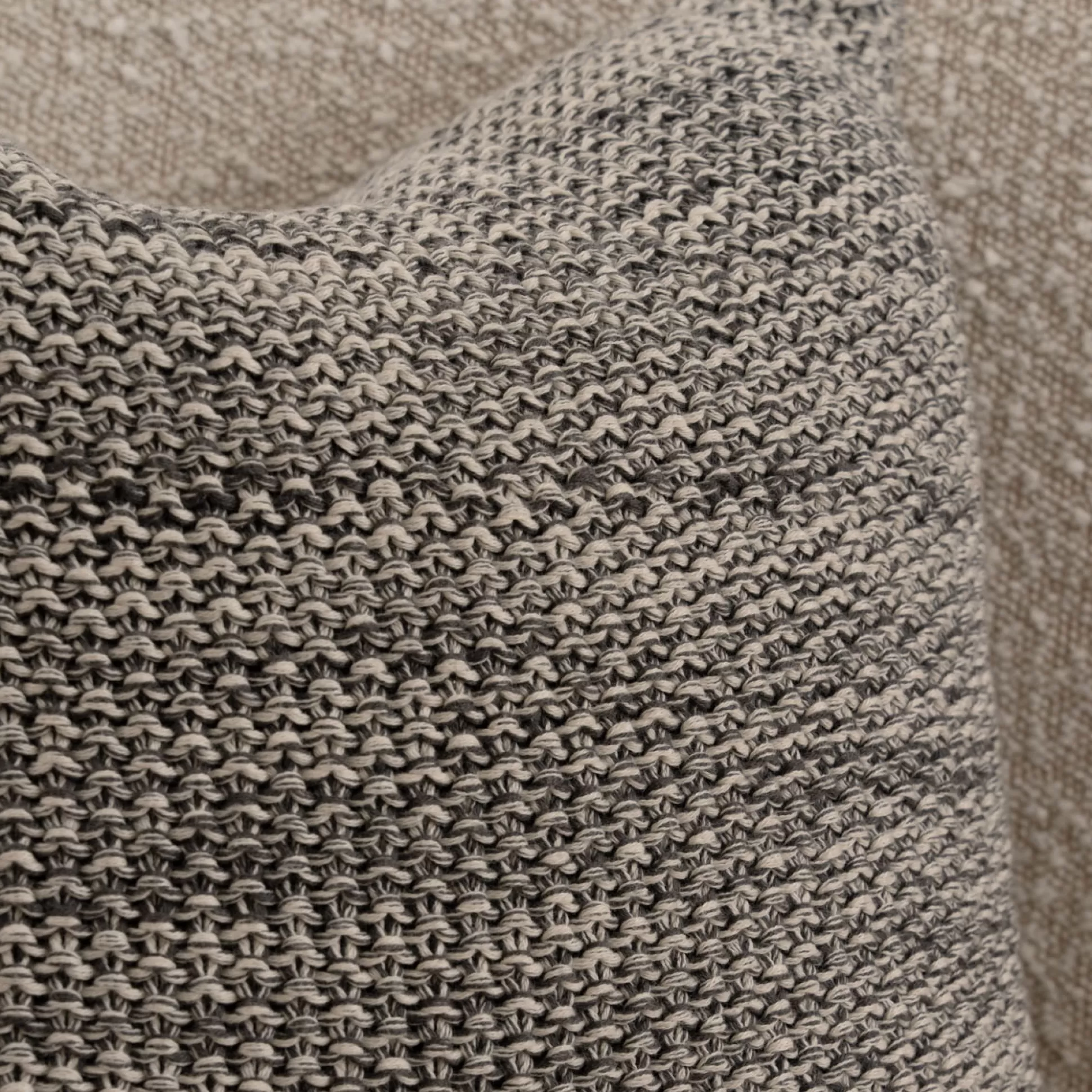 Cushions>Meadows and Byrne Charcoal & Nat Marl Moss Stitch Cushion