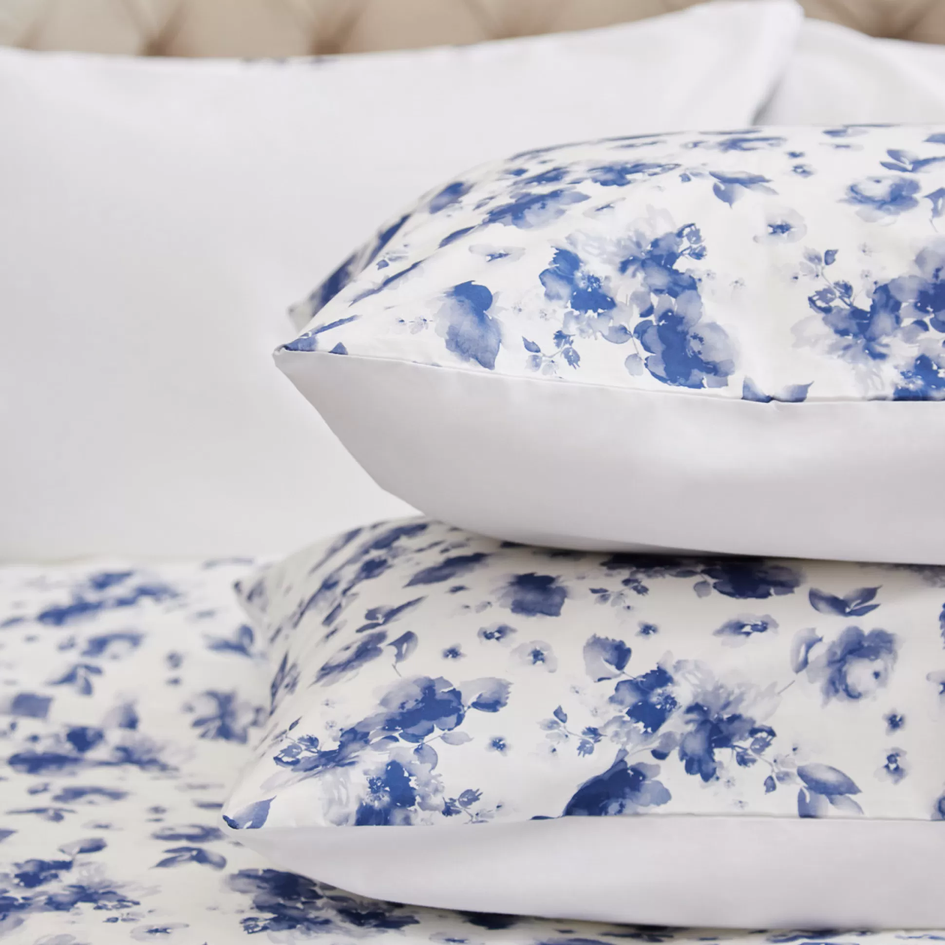 Pillow & Pillowcases>Meadows and Byrne Clara Floral Percale Pillowcase Pair - Set Of 2