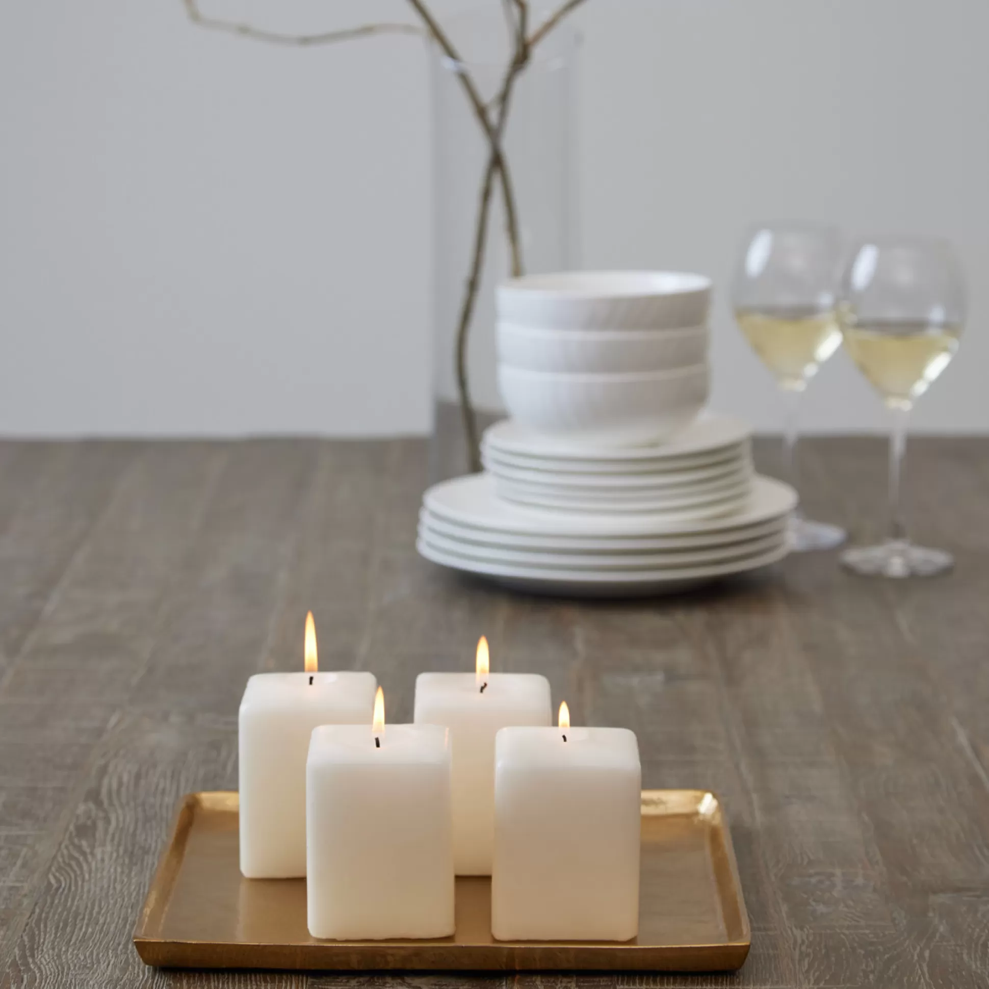 Candle Holders>Meadows and Byrne Clara Square Platter - Gold
