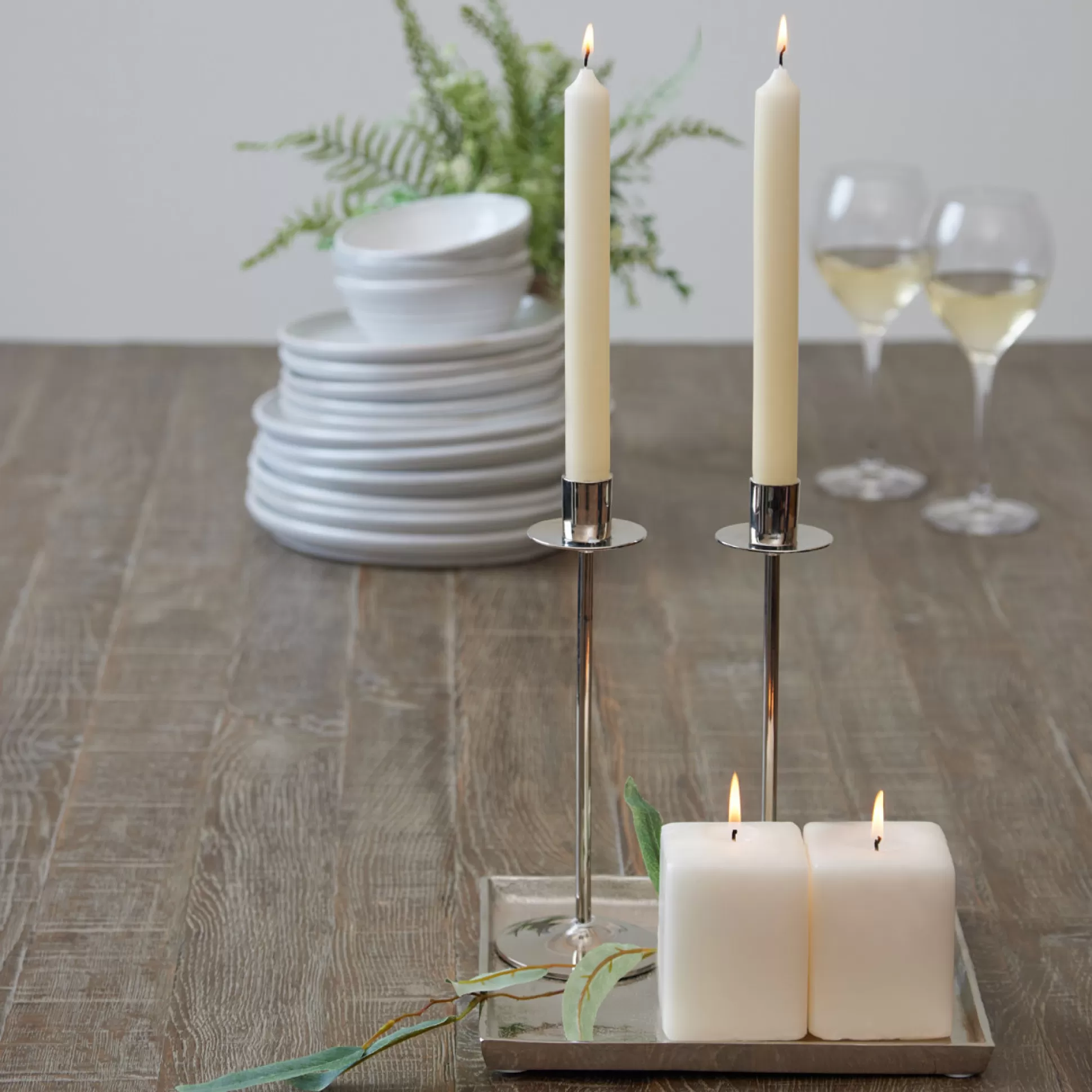 Candle Holders>Meadows and Byrne Clara Square Platter - Silver