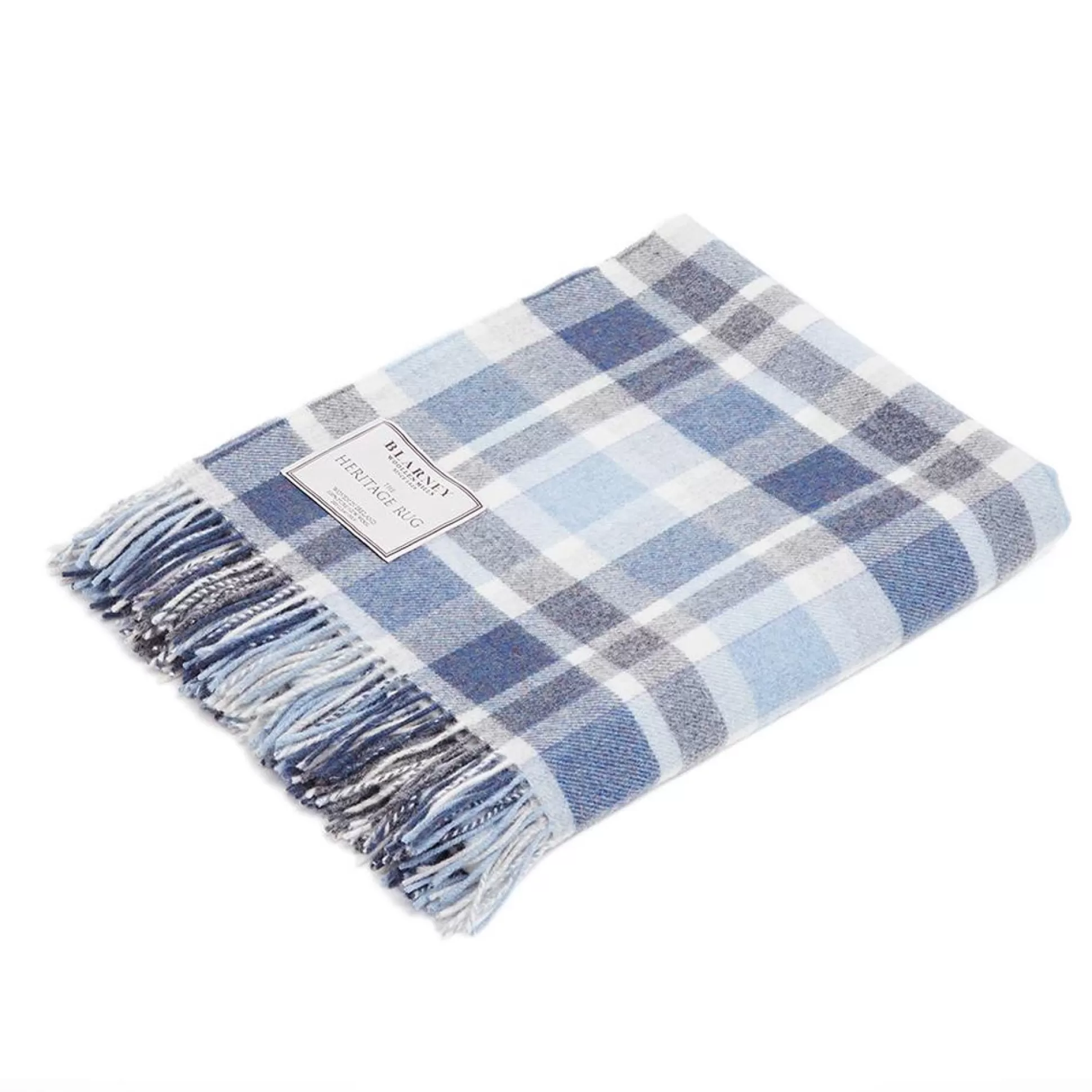 Blankets & Throws>Meadows and Byrne Coastal Check Lambswool Throw