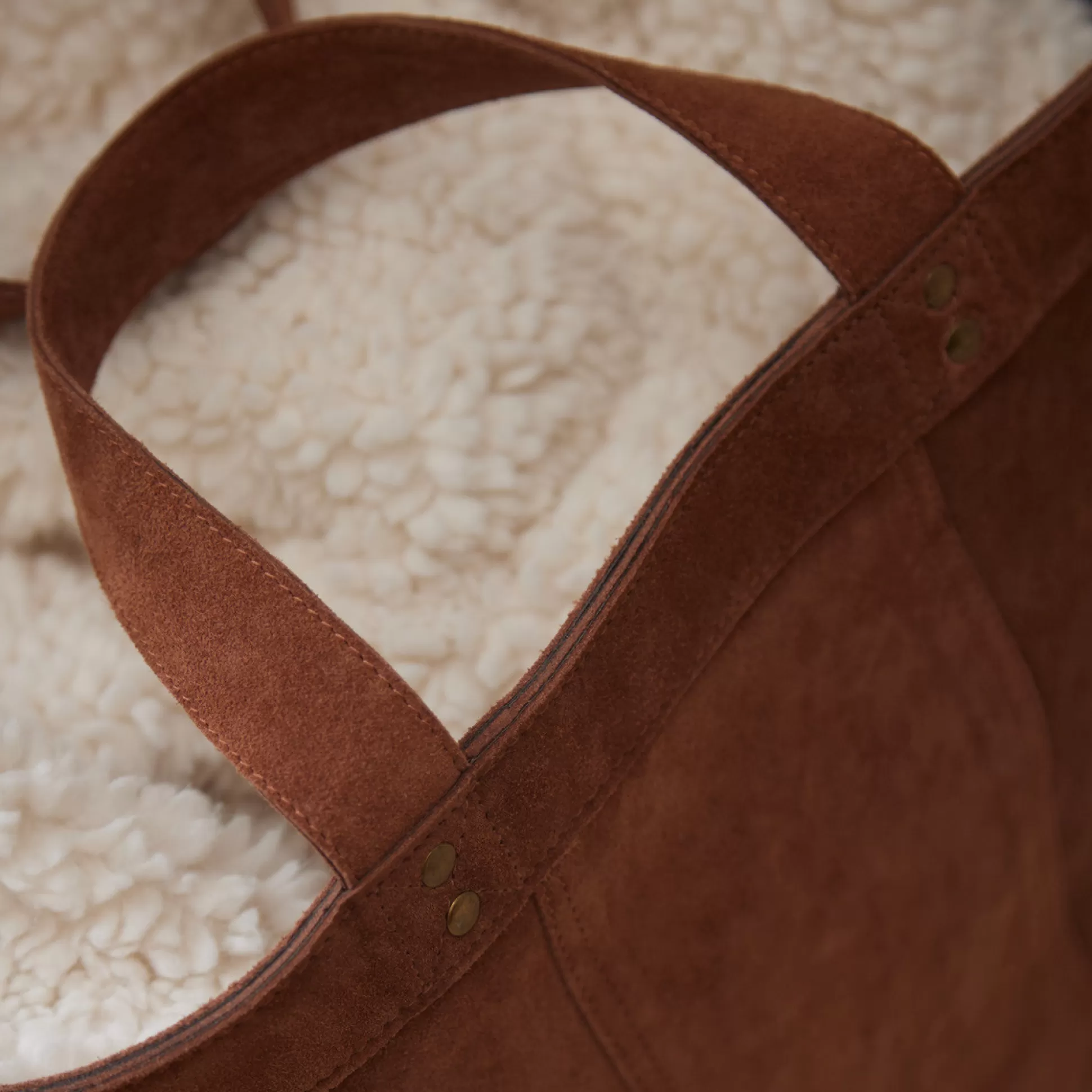 Storage>Meadows and Byrne Cognac Suede Storage Basket