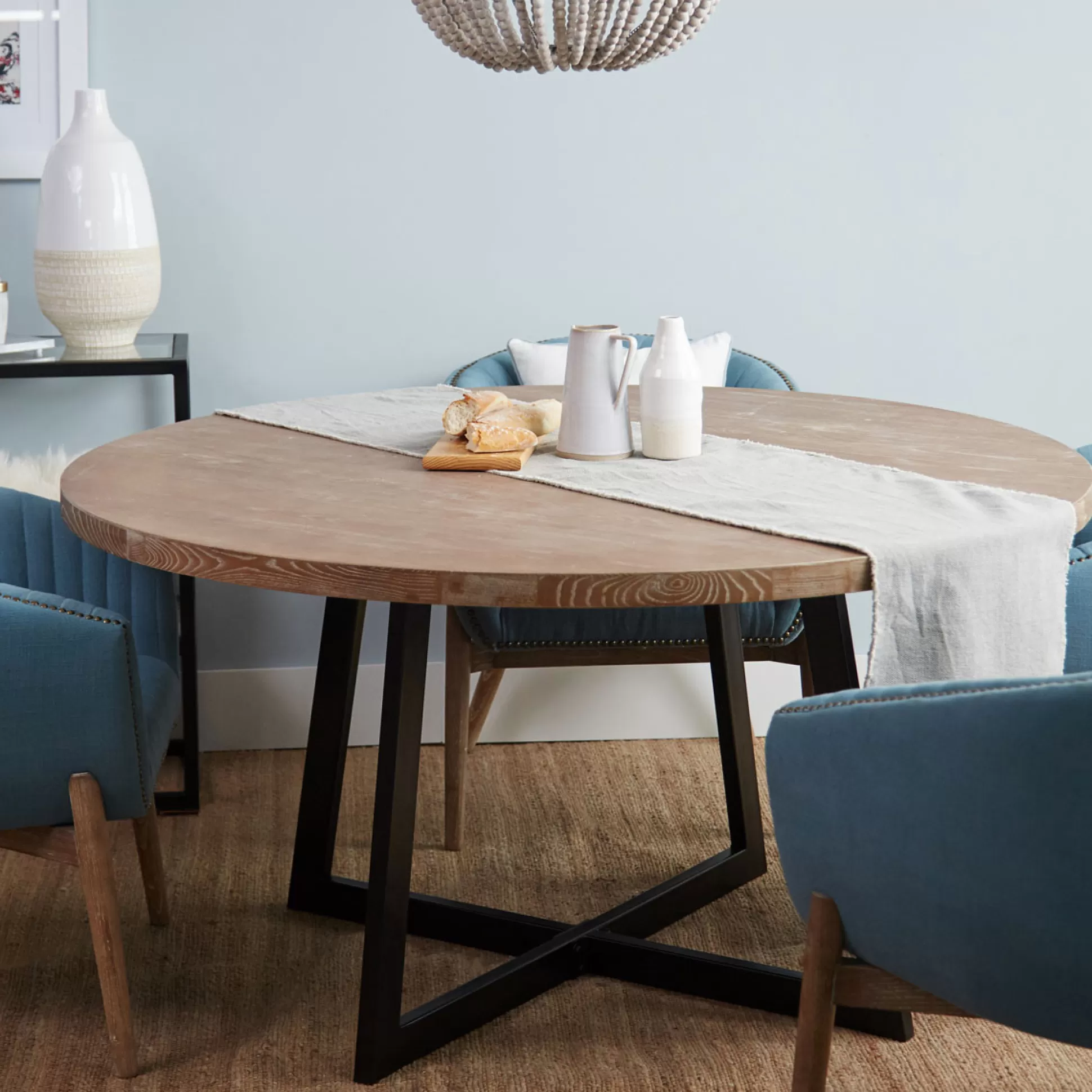 - Dining Tables>Meadows and Byrne Cooper Oak & Steel Dining Table