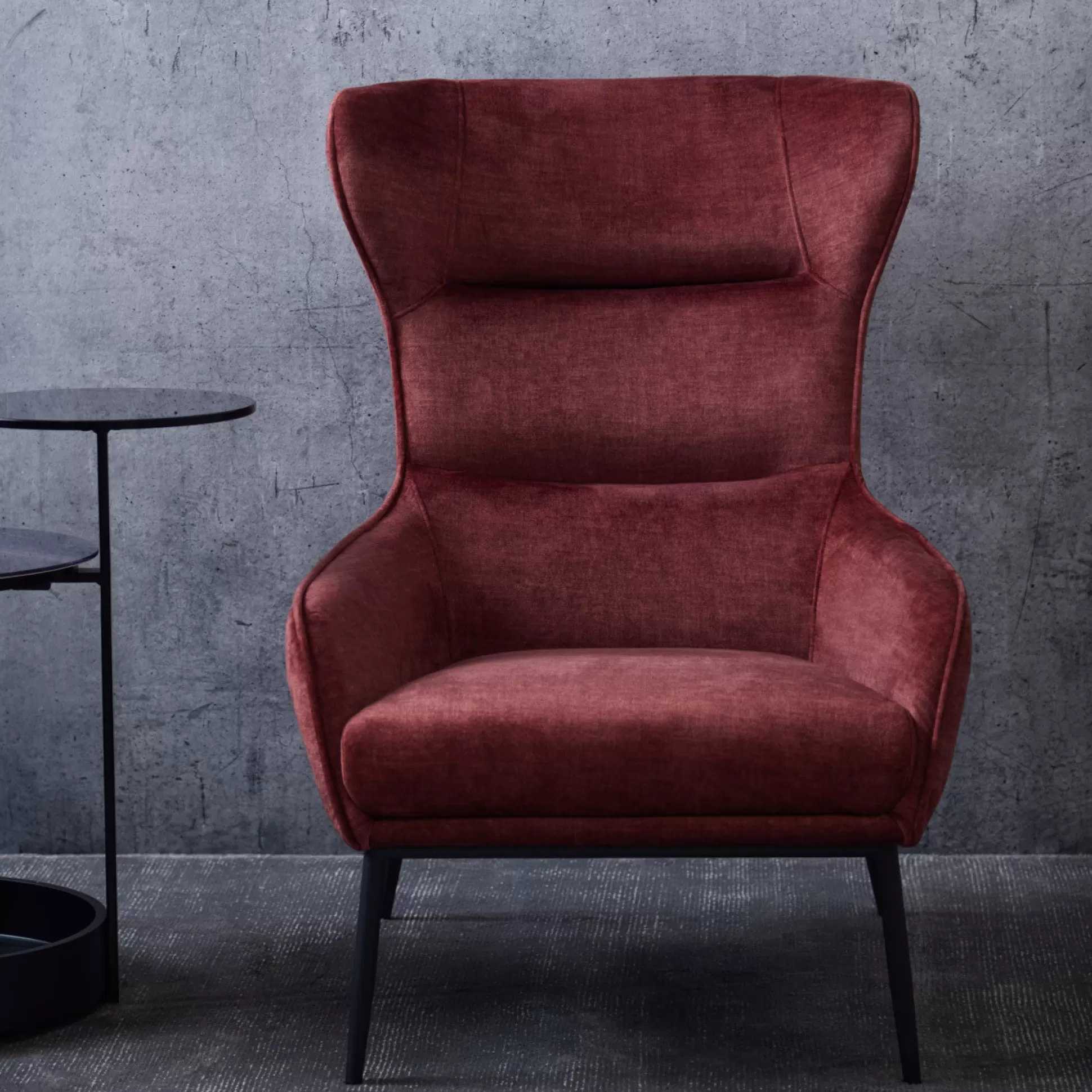 Armchairs>Meadows and Byrne Coral Velvet Cranford Occasion Chair