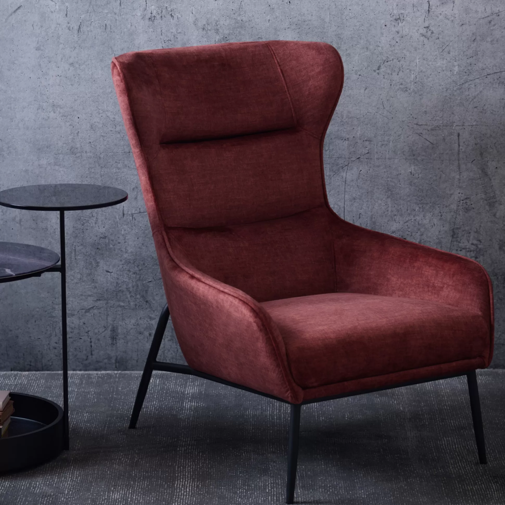 Armchairs>Meadows and Byrne Coral Velvet Cranford Occasion Chair