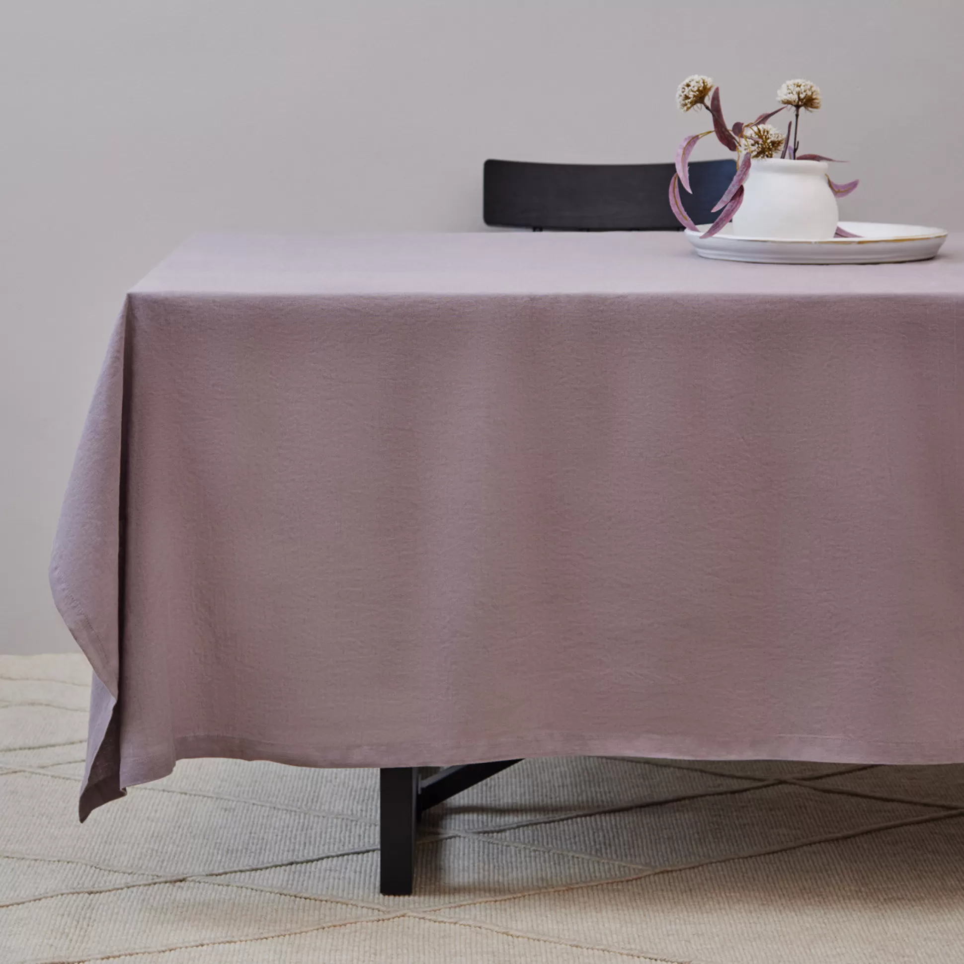 Table Linen>Meadows and Byrne Cotton Linen Tablecloth -Gull Grey