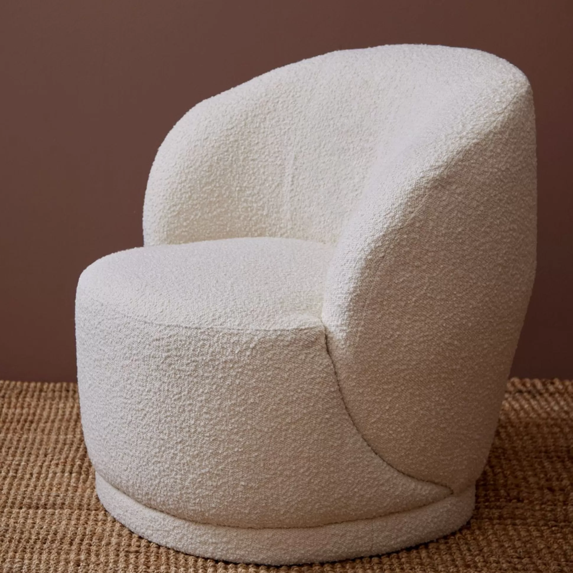 Armchairs>Meadows and Byrne Cream Boucle Harp Lounge Chair