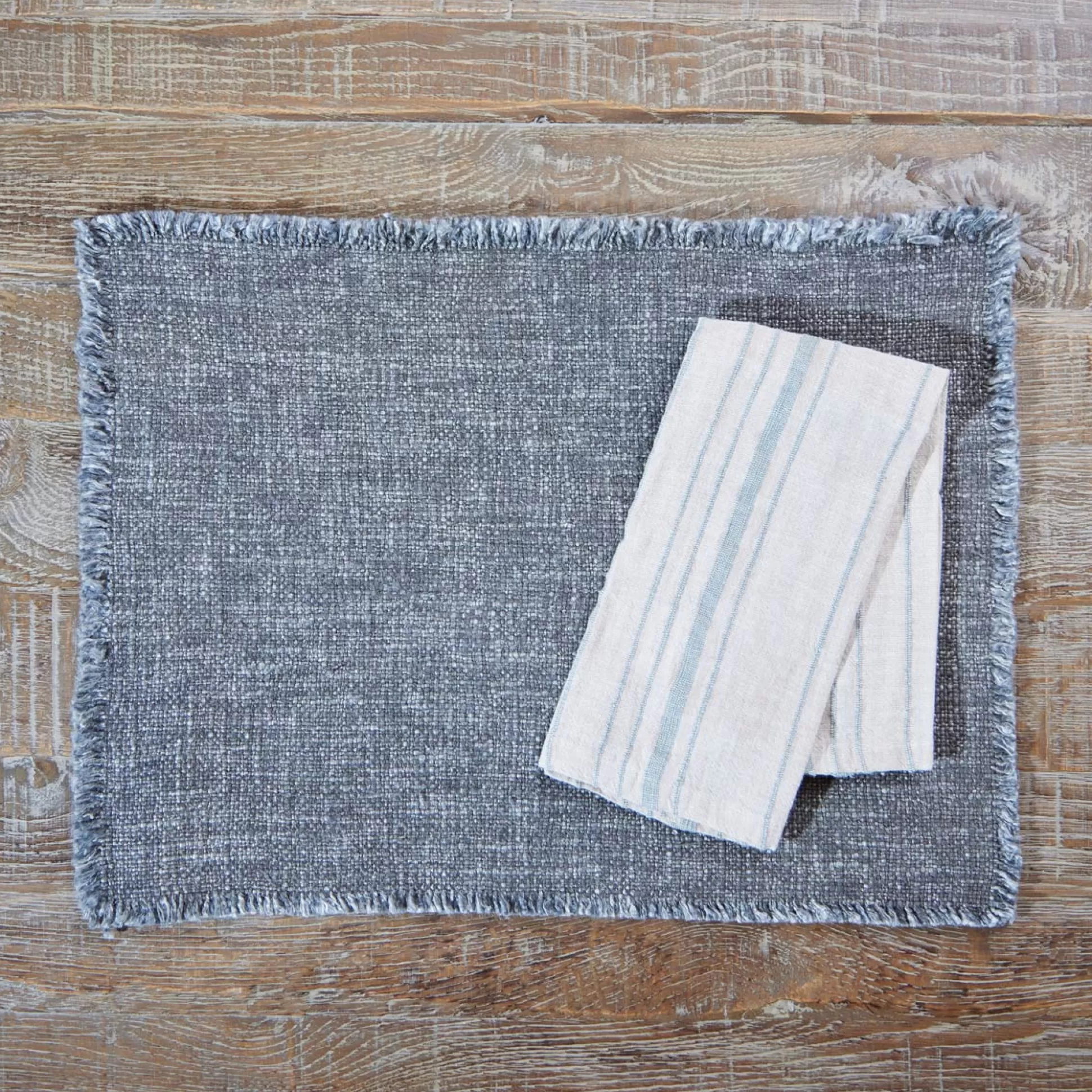 Table Linen>Meadows and Byrne Dark Grey Linen Placemat - Set Of 6