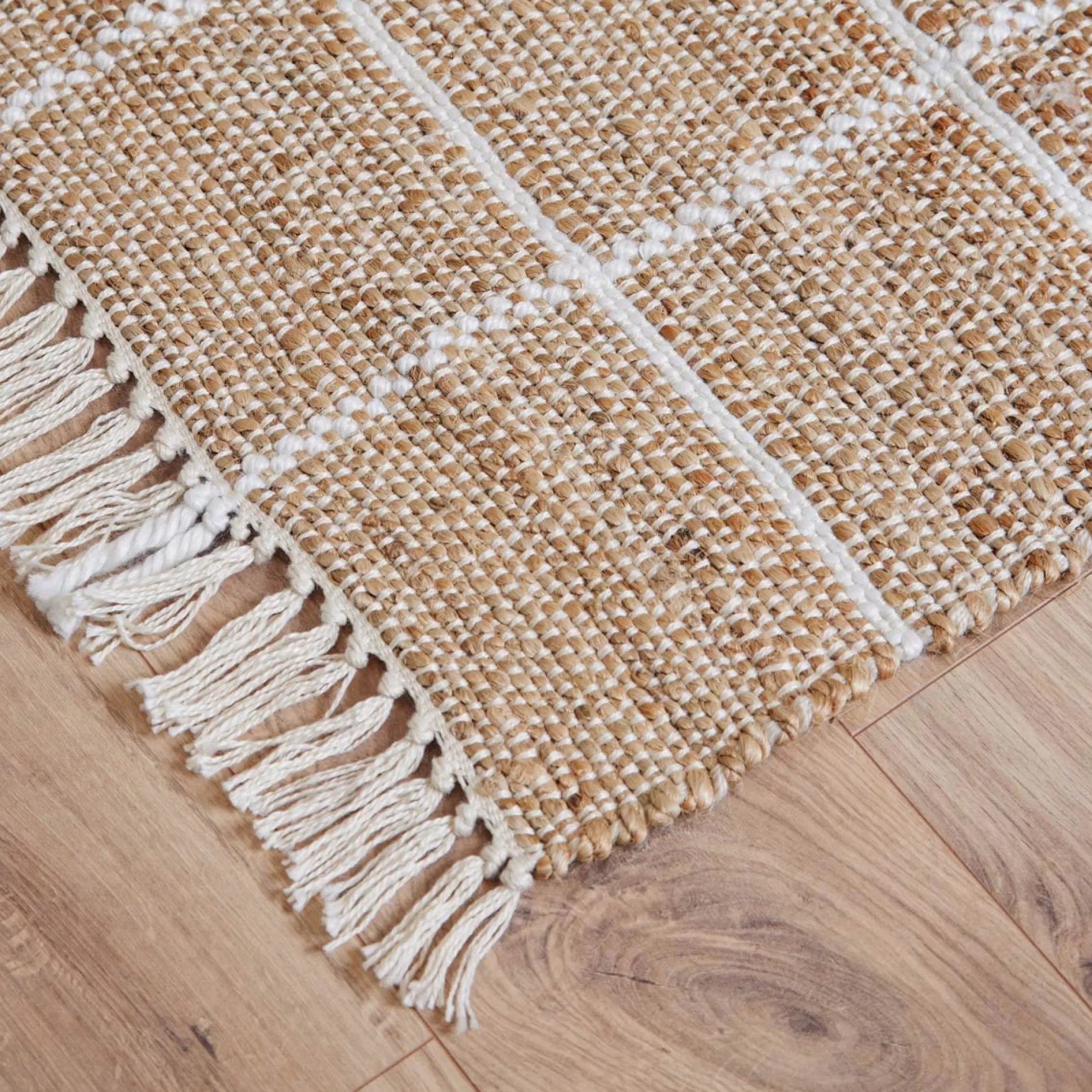 Rugs & Door Mats>Meadows and Byrne Diana Jute Rug - White