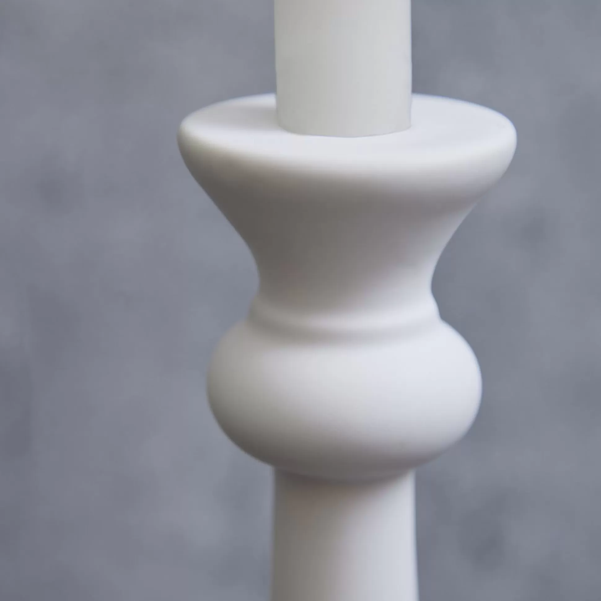 Candle Holders>Meadows and Byrne Elie Candlestick Holder In Matt White